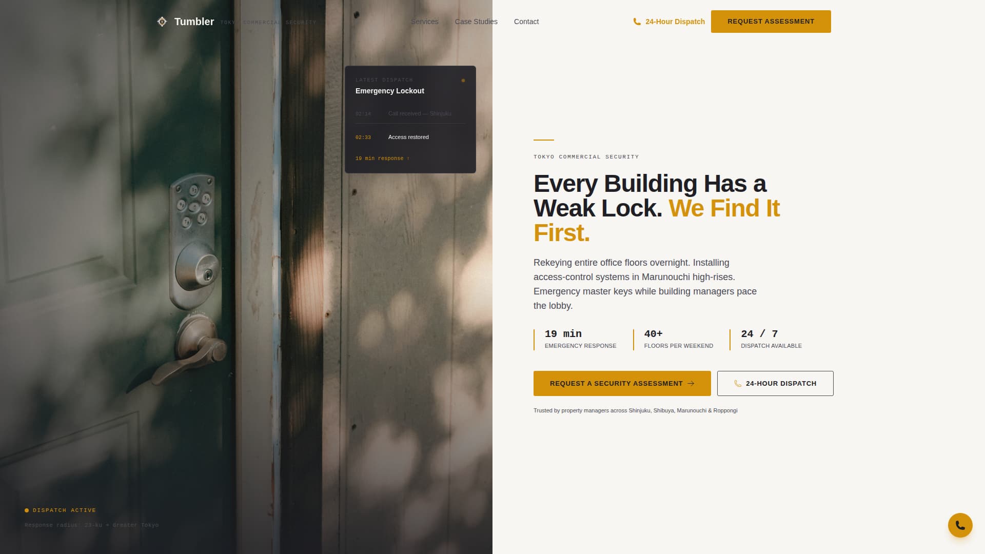 Tumbler - Precision Locksmith Landing Page Template