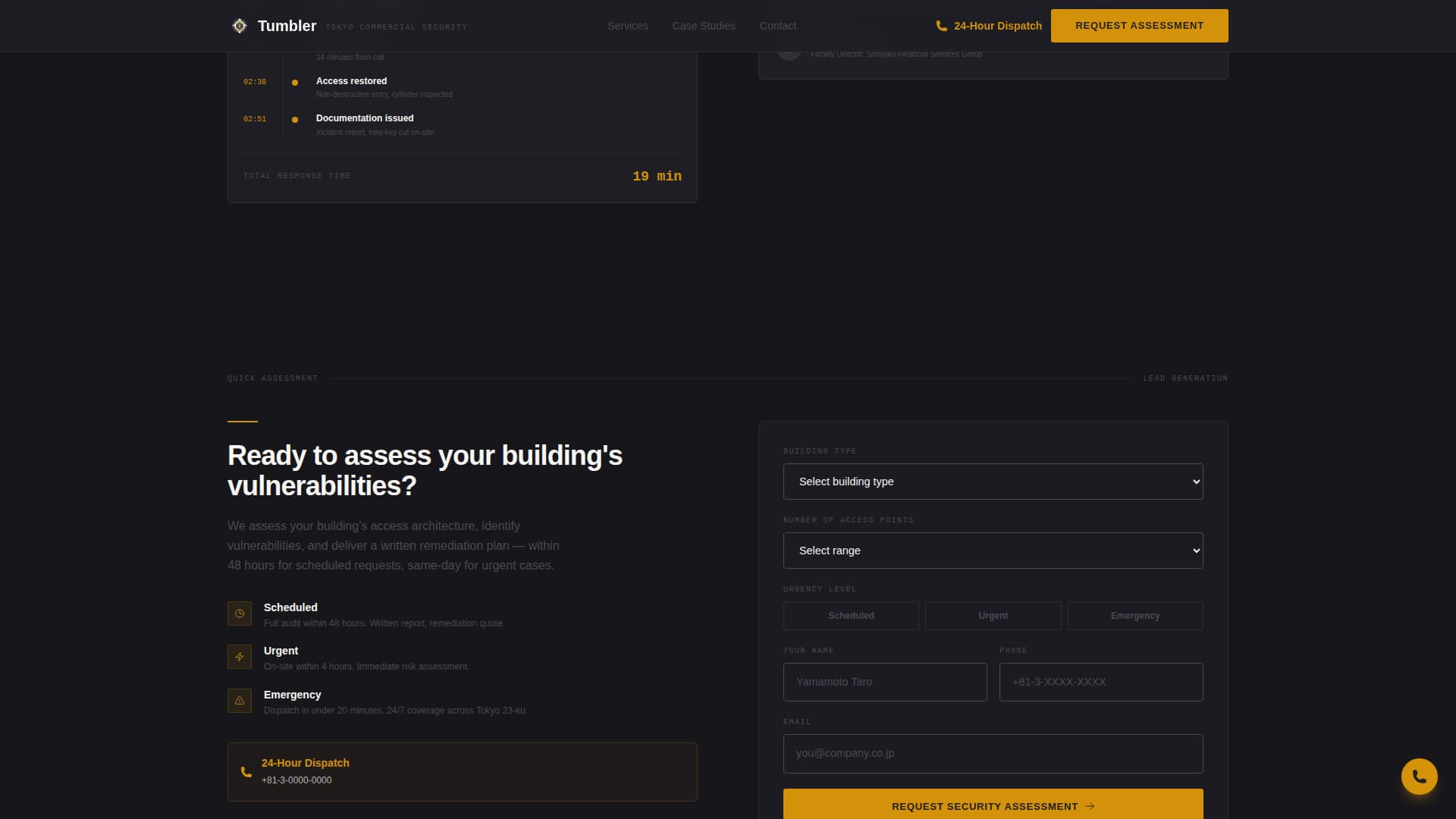 Tumbler - Precision Locksmith Landing Page Template