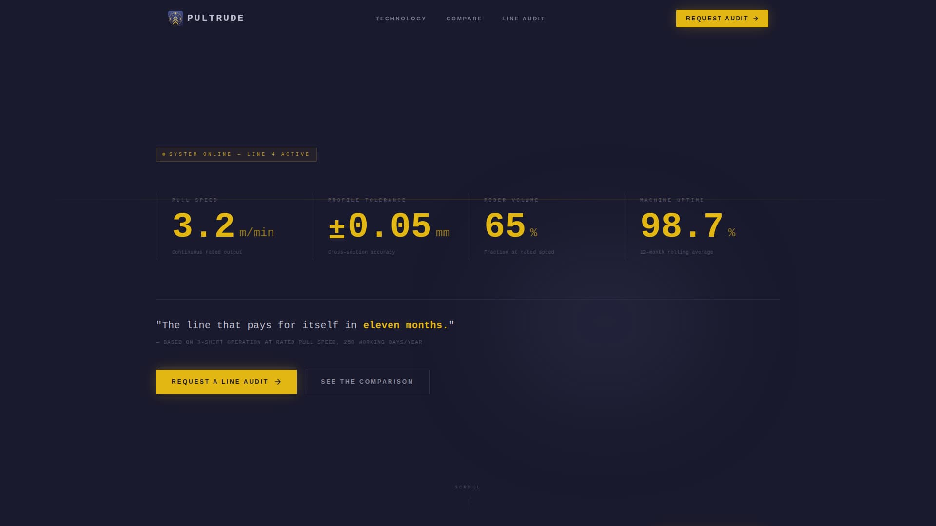 Pultrude - Precision Pultrusion Landing Page Template