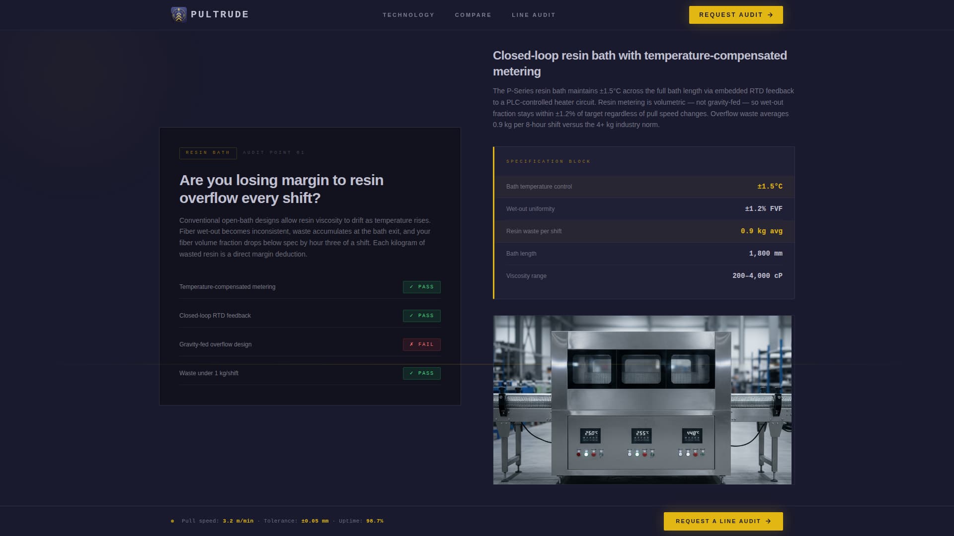 Pultrude - Precision Pultrusion Landing Page Template