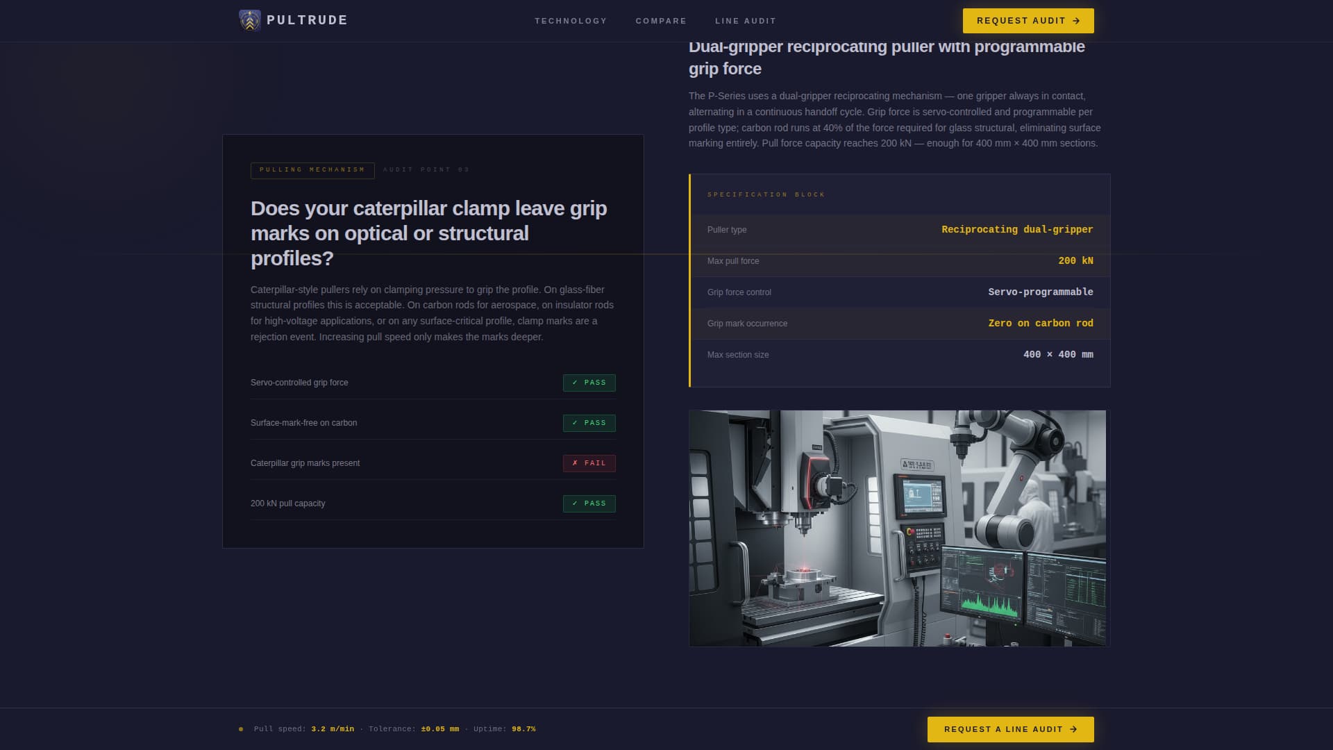 Pultrude - Precision Pultrusion Landing Page Template