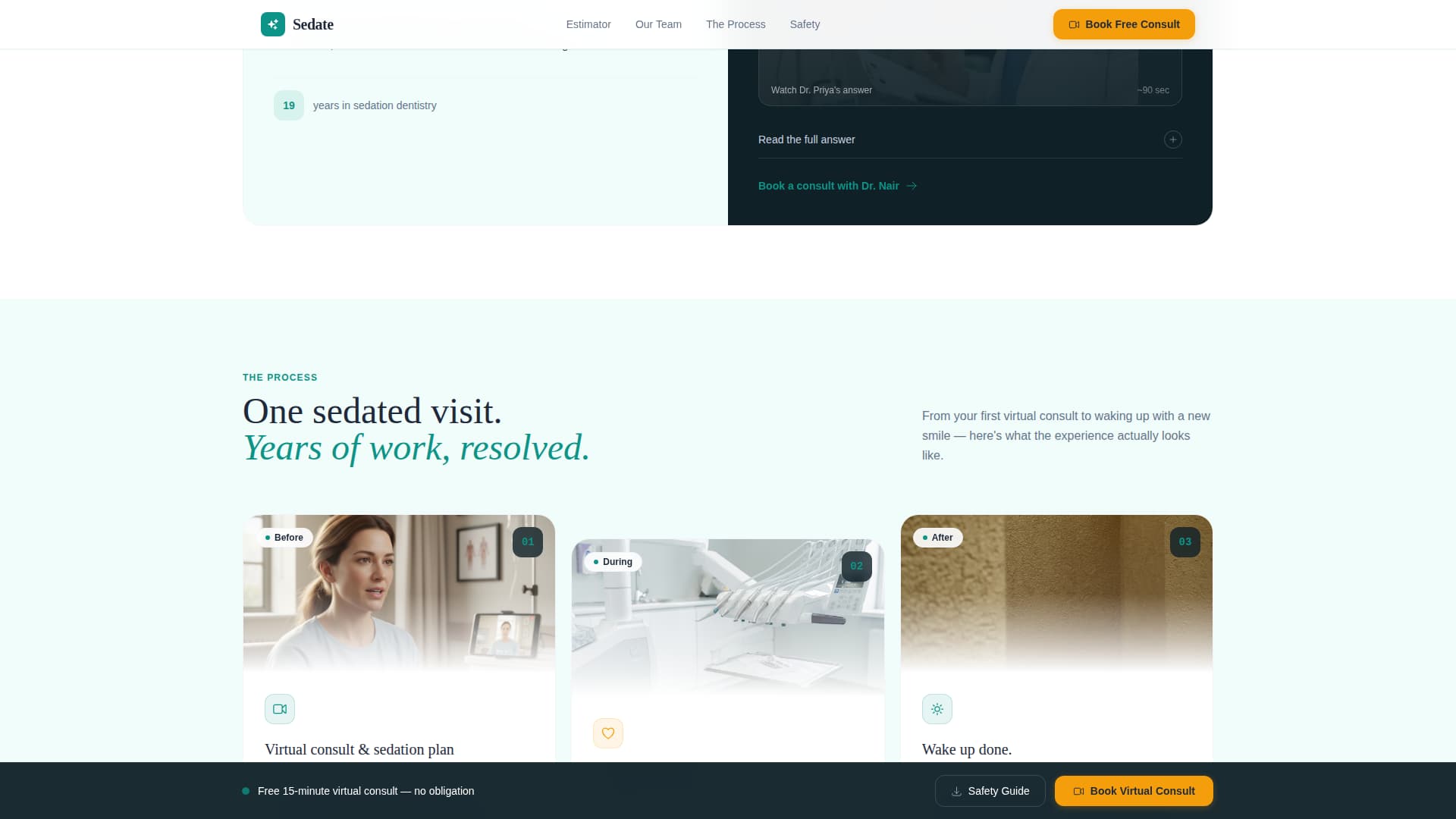 Sedate — Soothing Oral Surgery Landing Page Template