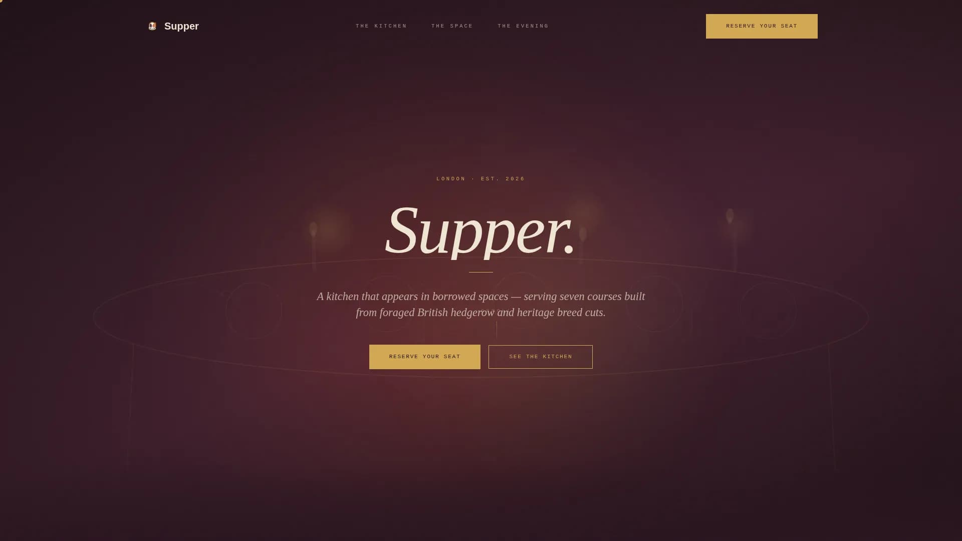 Supper — Craft Dining Landing Page Template