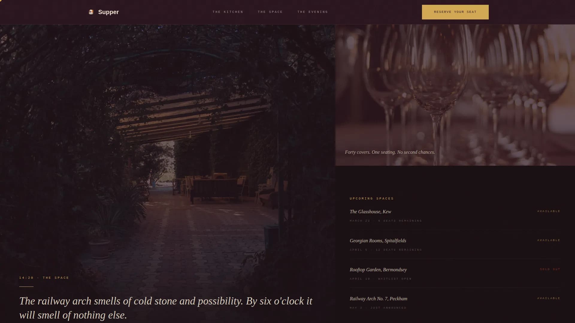 Supper — Craft Dining Landing Page Template