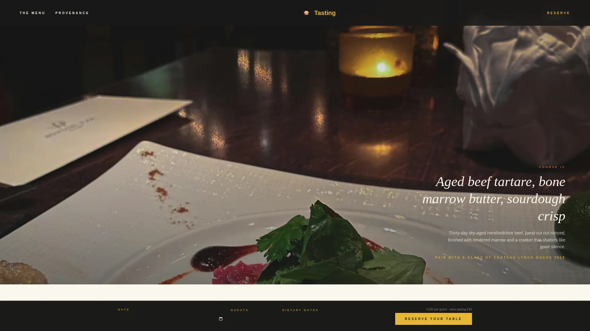 Epicure — Refined Tasting Menu Landing Page Template