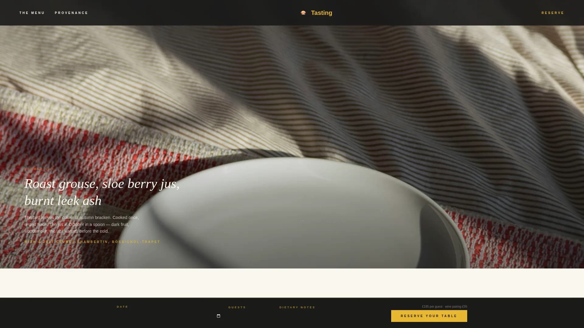 Epicure — Refined Tasting Menu Landing Page Template