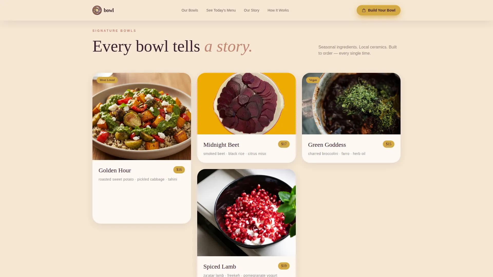 Nourished — Wholesome Wellness Bowls Landing Page Template