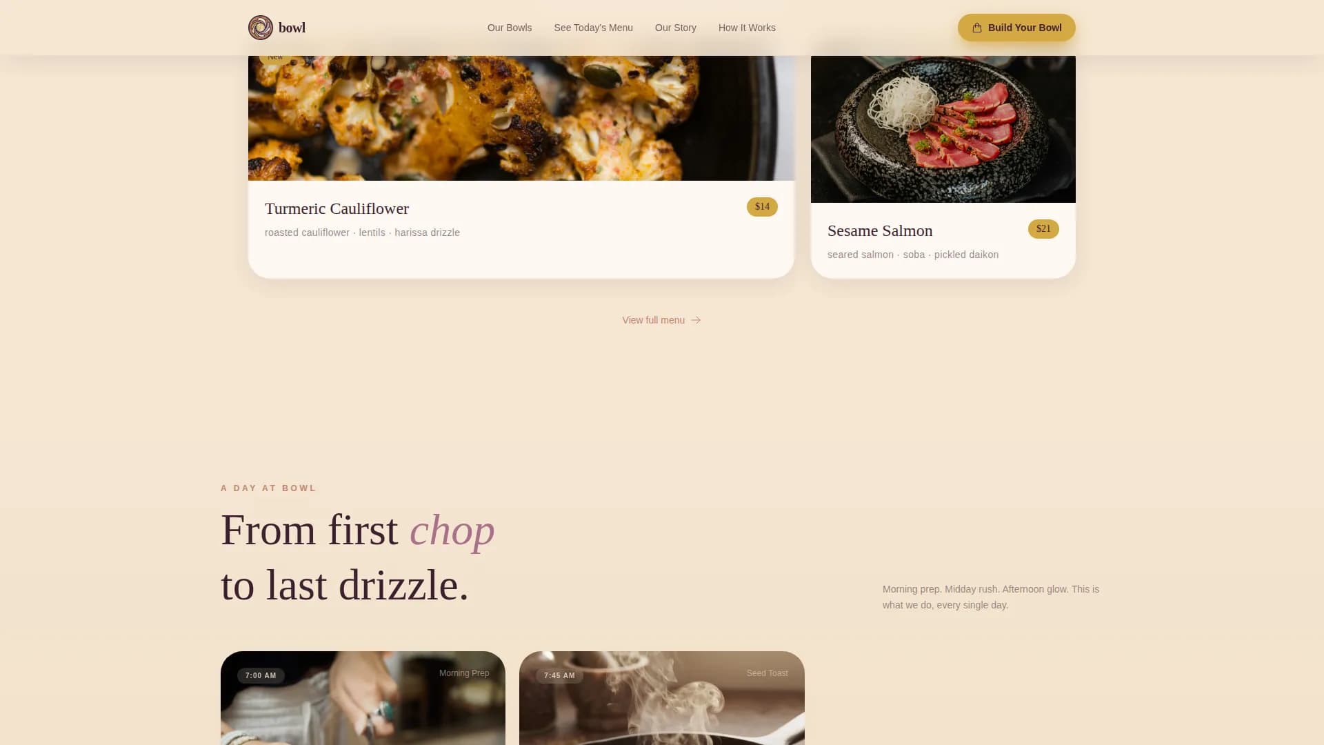 Nourished — Wholesome Wellness Bowls Landing Page Template