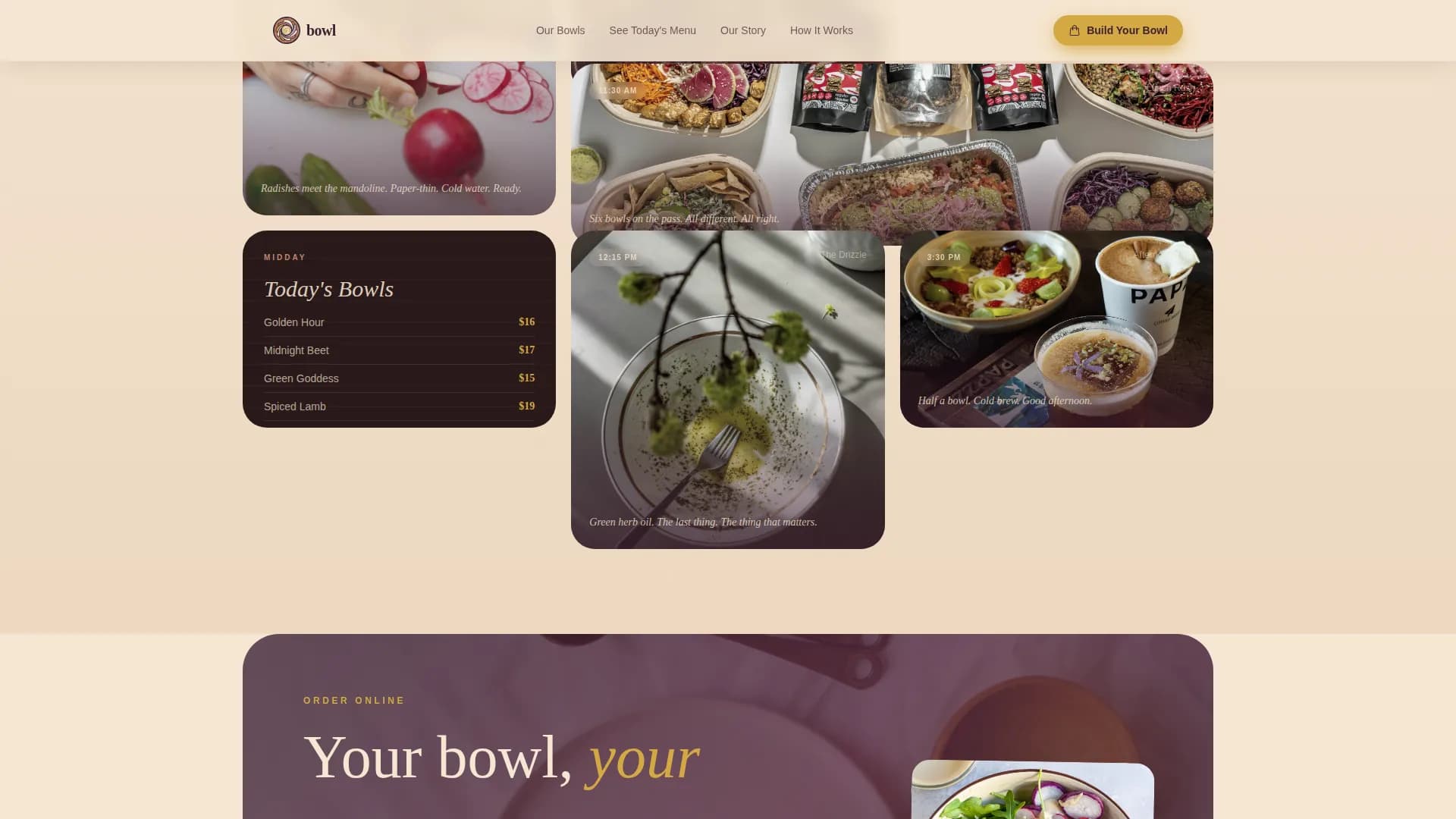 Nourished — Wholesome Wellness Bowls Landing Page Template