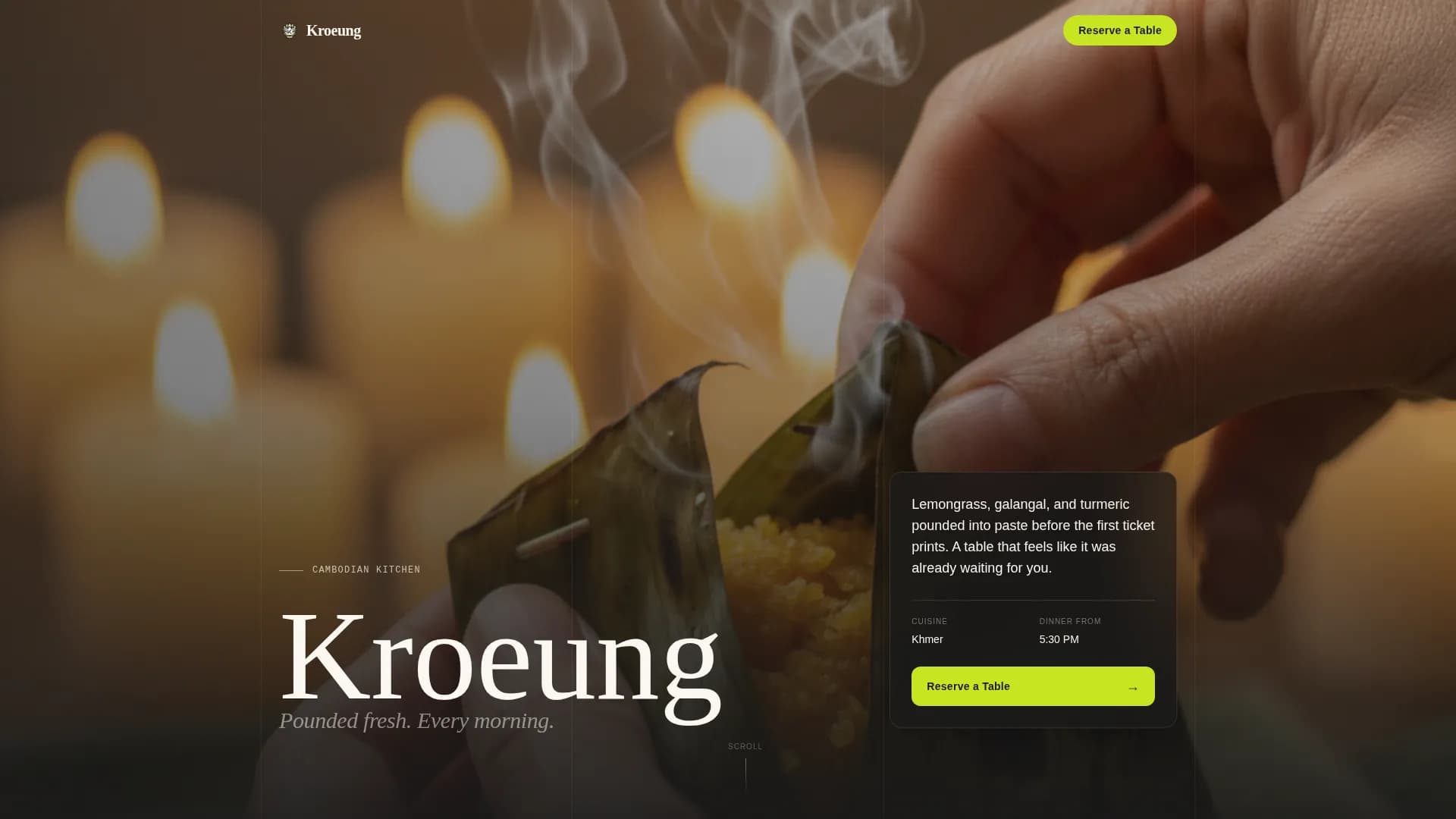 Southeast Asian Cuisine & Dining Booking Website Template