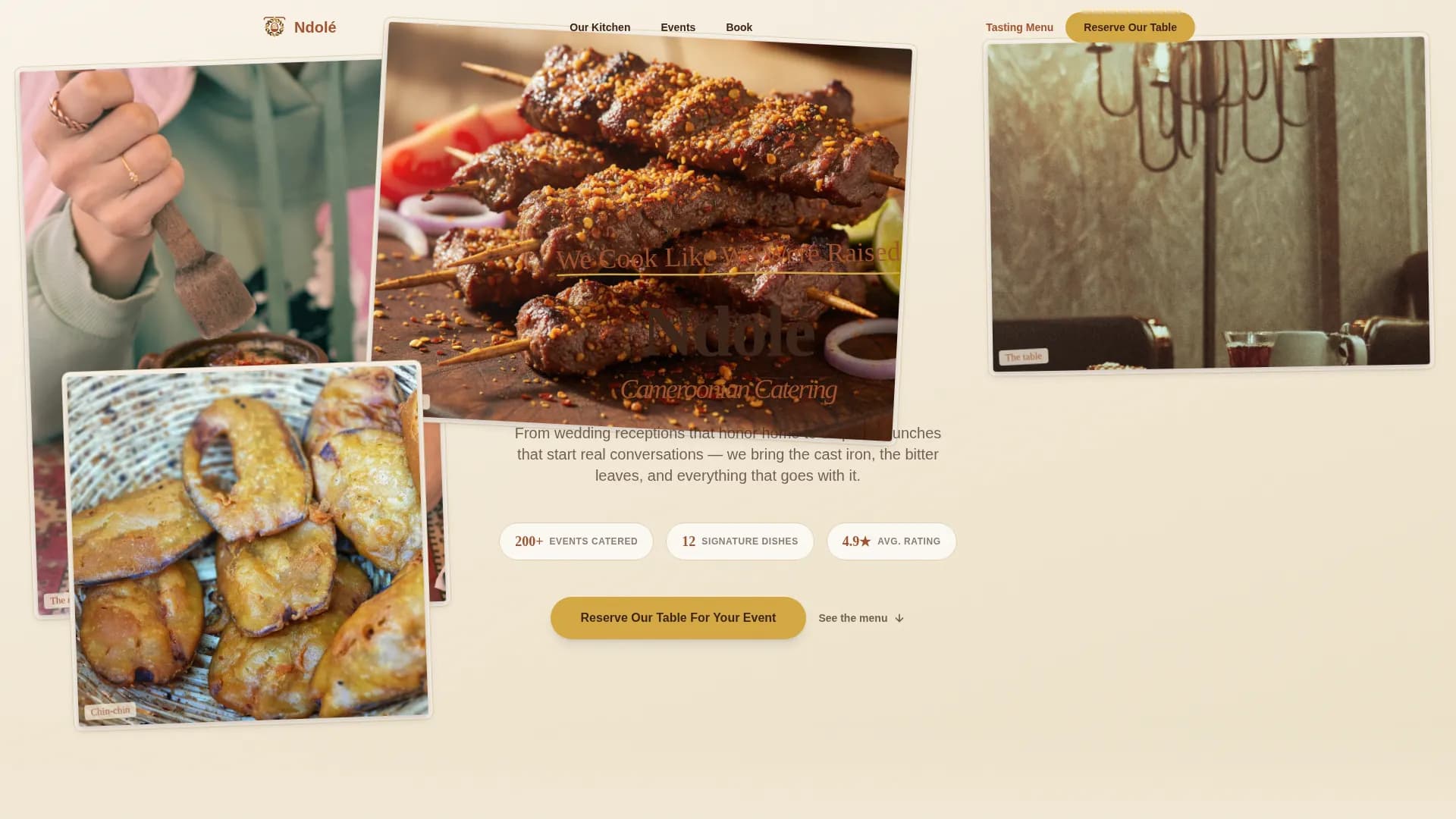 Cameroonian Cuisine Booking Website Template