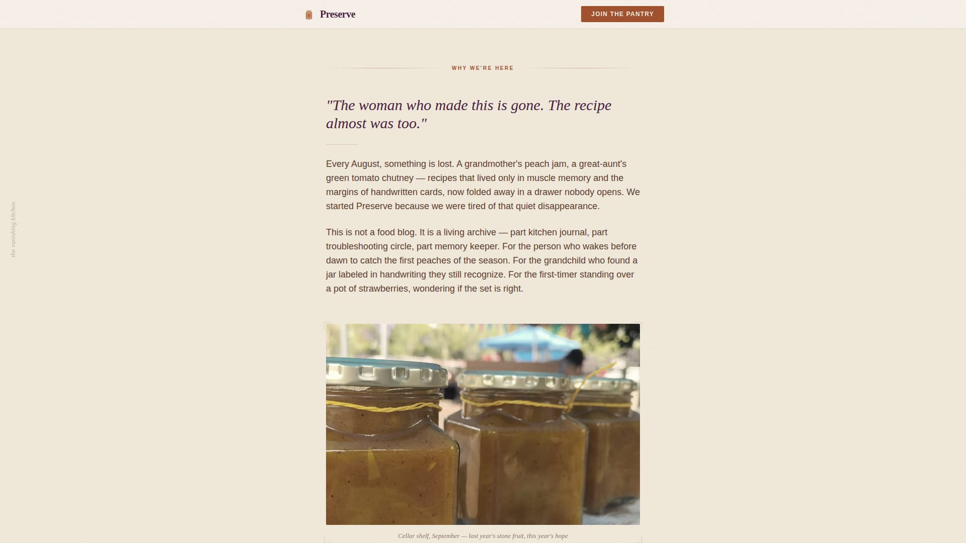 Preserve - Heartfelt Canning Landing Page Template