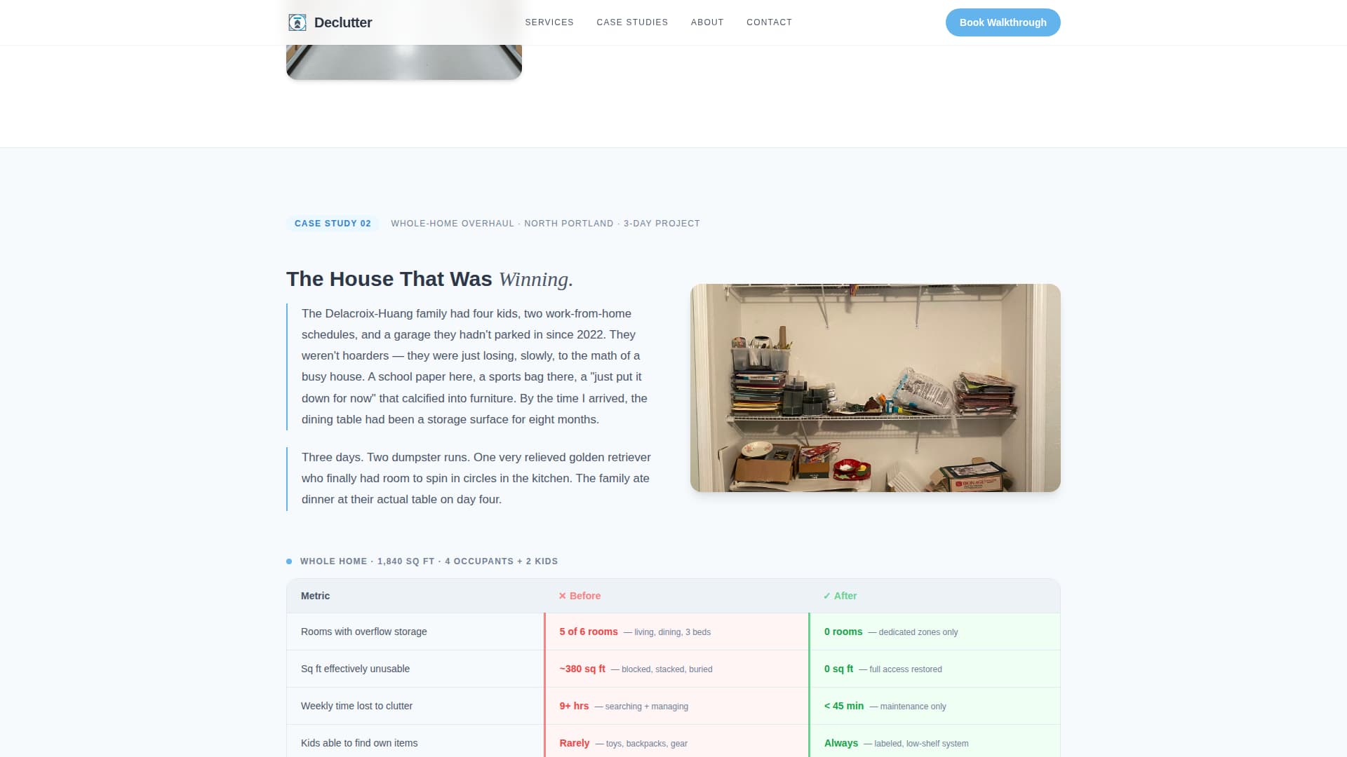 Professional Organizer Booking Website Template