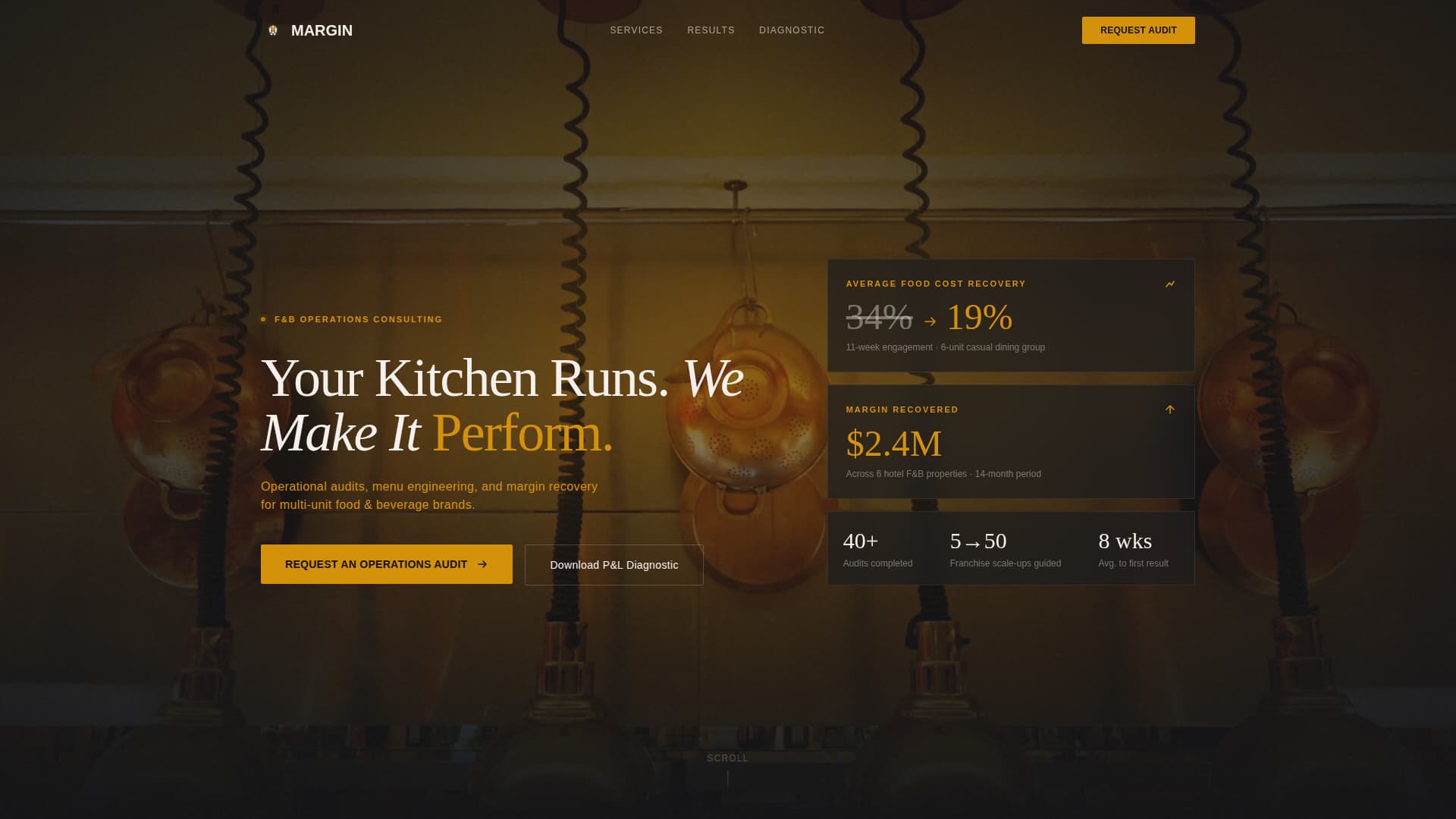 Food & Beverage Consulting Professional Website Template
