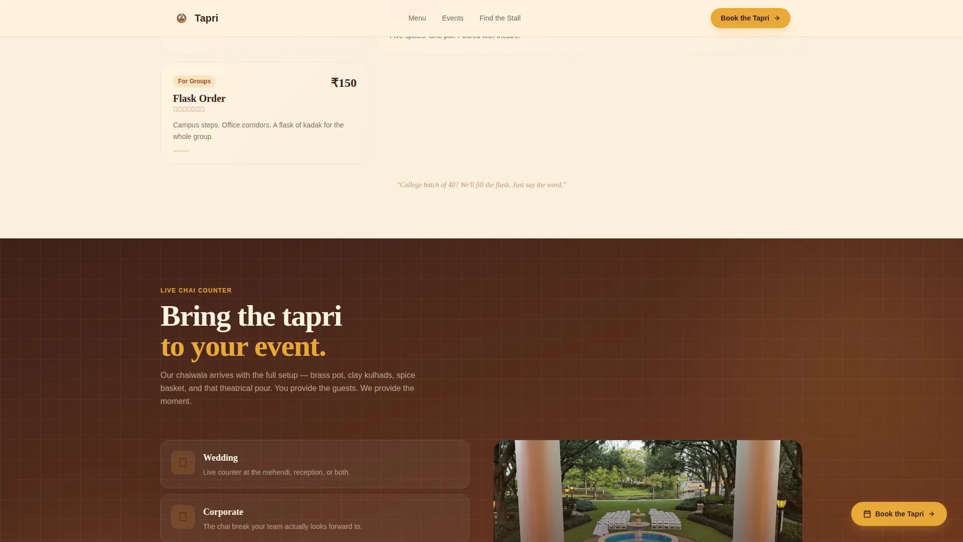 Indian Street Food & Regional Cuisine Booking Website Template