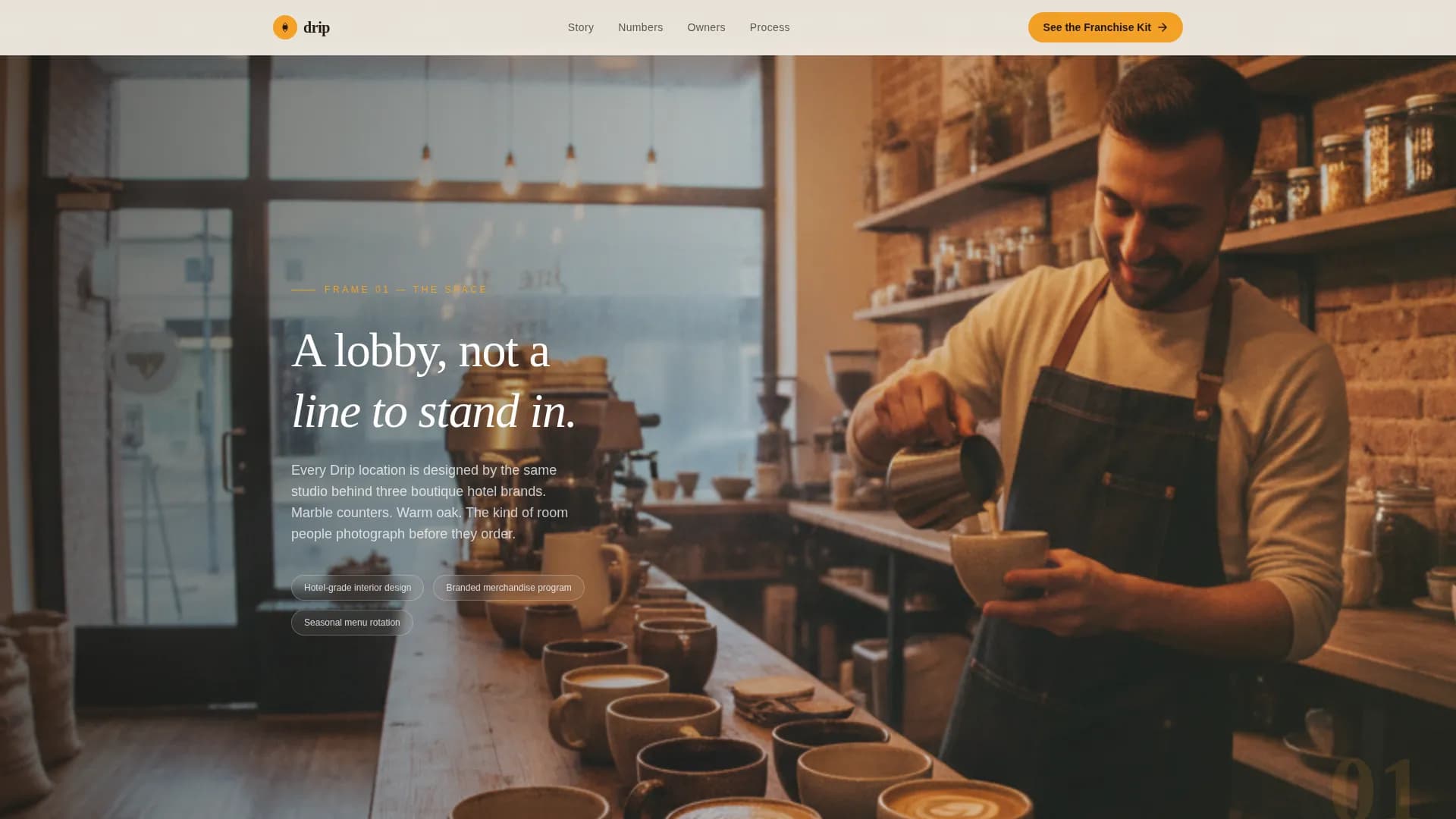 Coffee Brand Franchise Recruitment Website Template