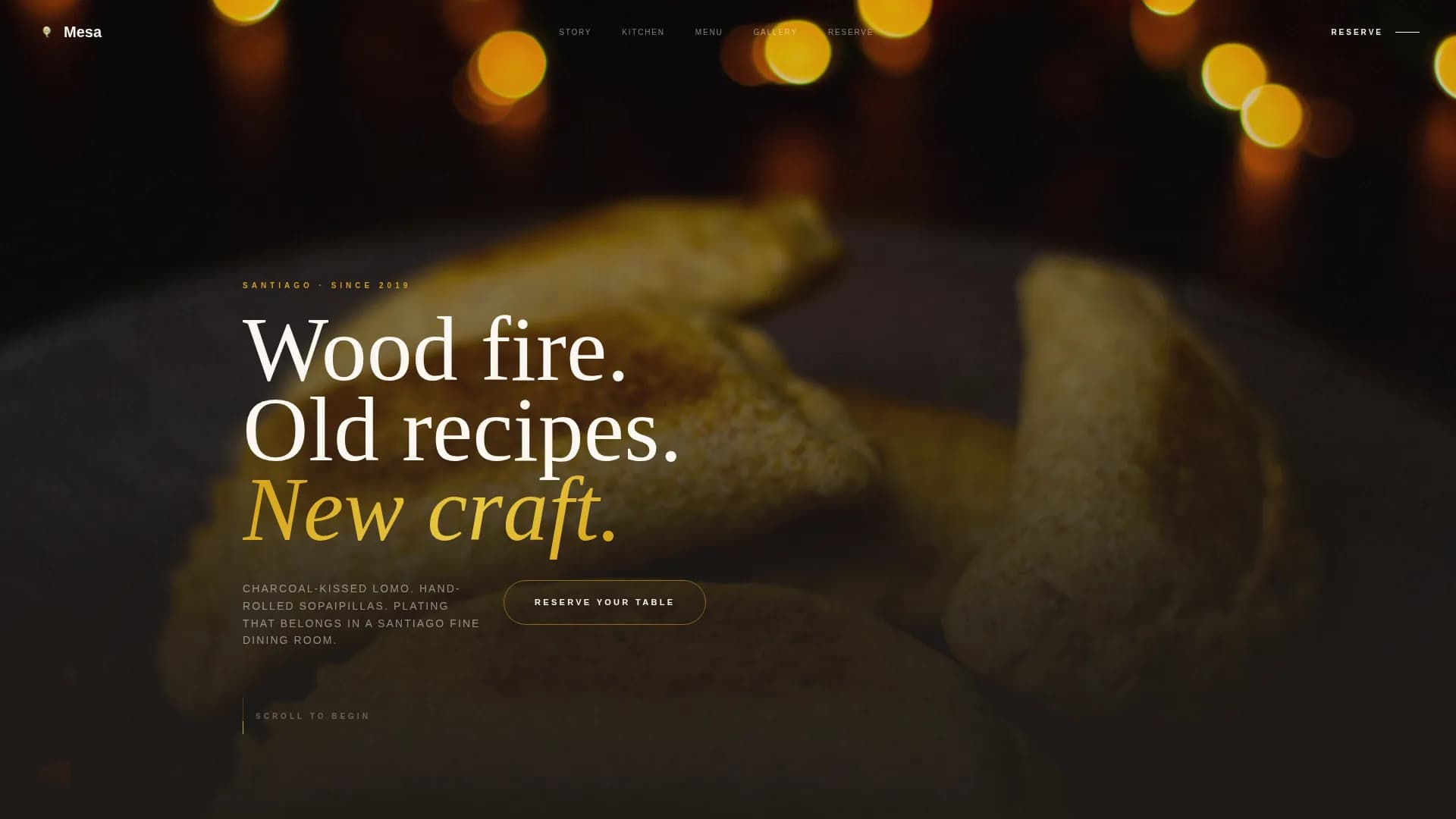 Chilean Cuisine Booking Website Template