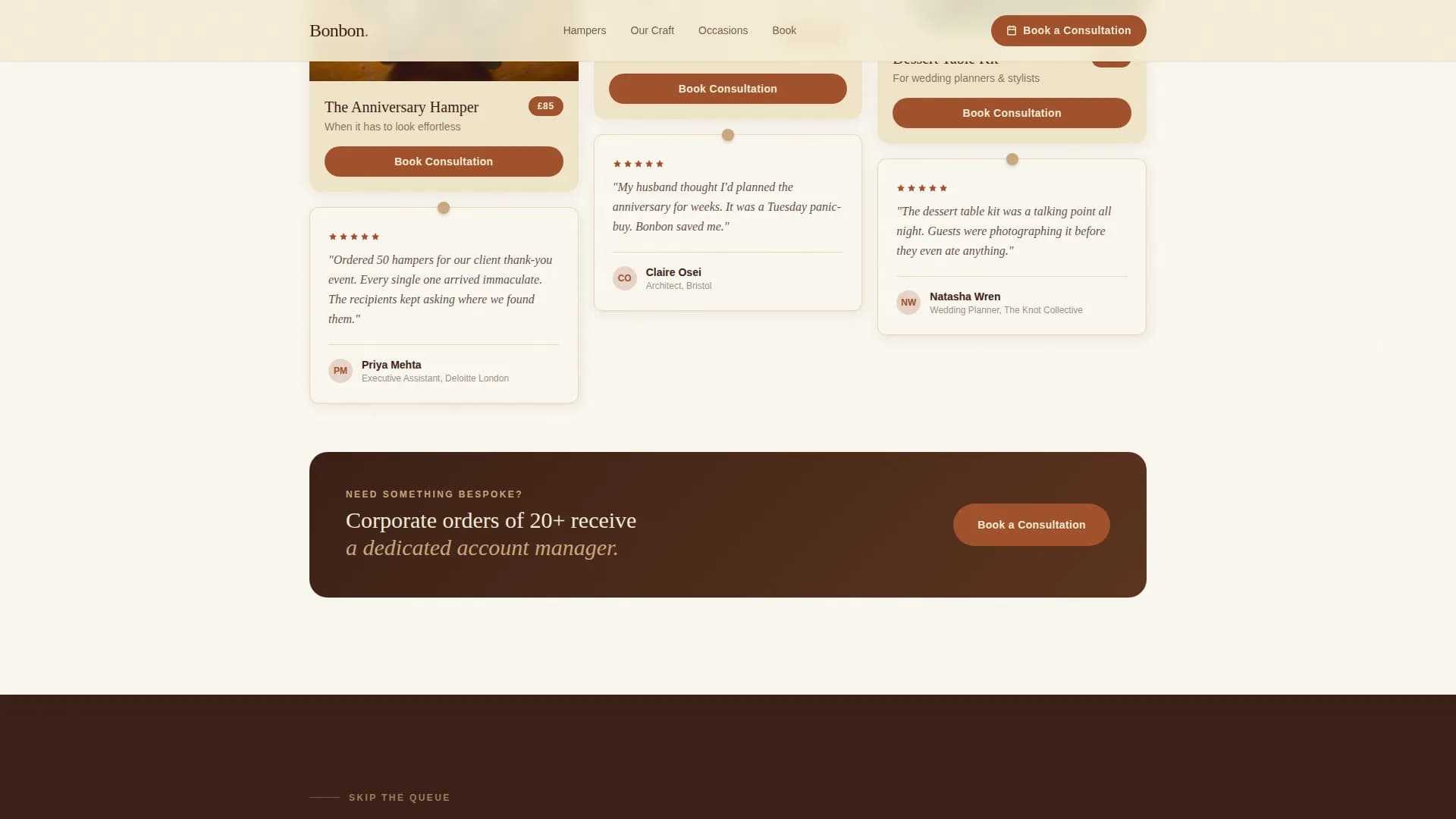 Chocolate & Confectionery Booking Website Template