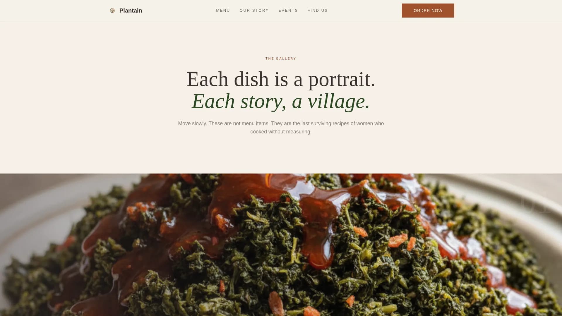 Plantain — Authentic Congolese Catering Landing Page Template