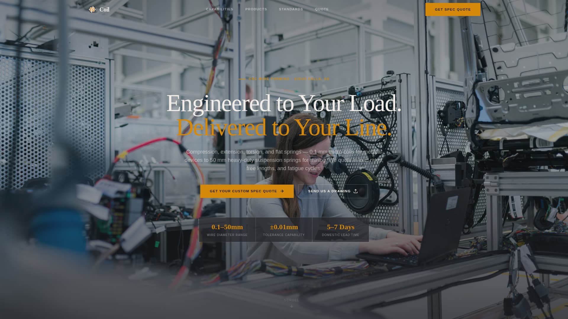 Coil - Precision Springmanufacturer Landing Page Template