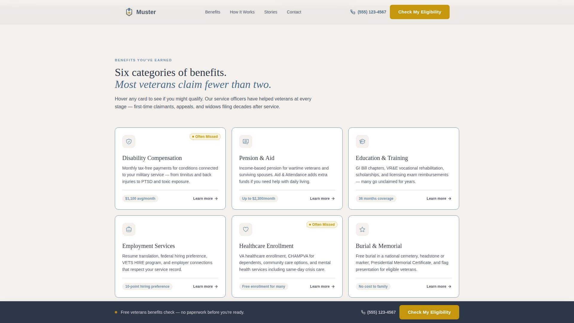 Muster - Trusted Veterans Landing Page Template