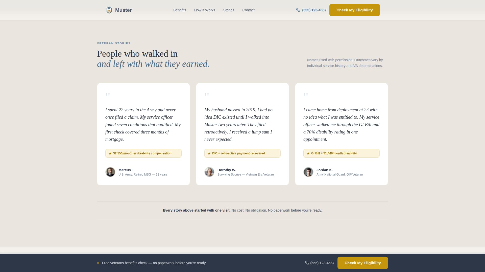 Muster - Trusted Veterans Landing Page Template