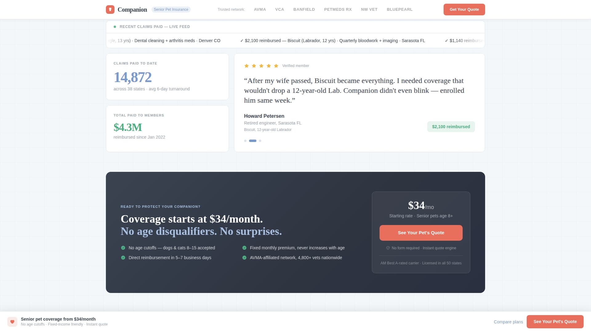 Retiree Insurance Professional Website Template