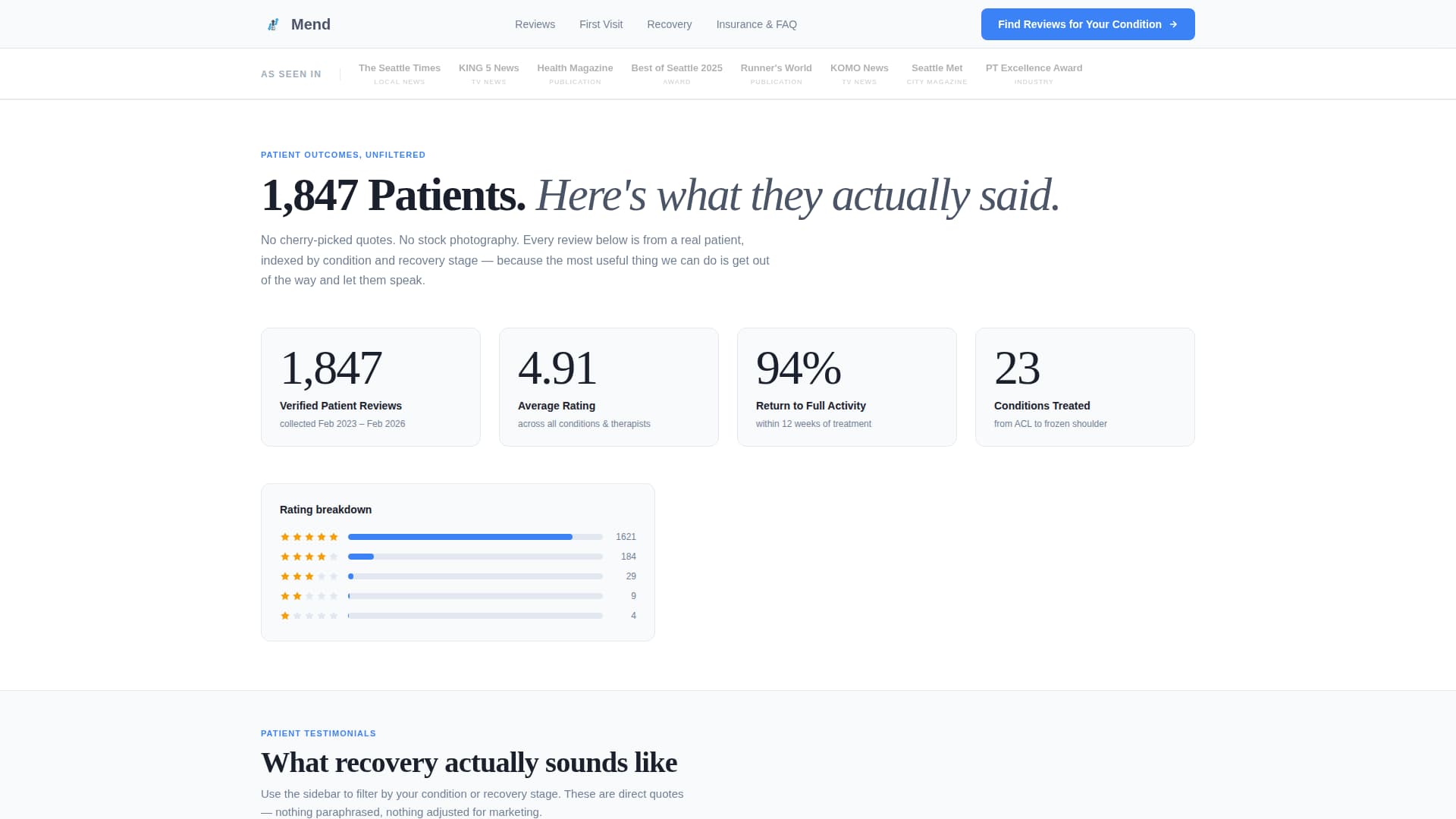 Physical Therapist Booking Website Template