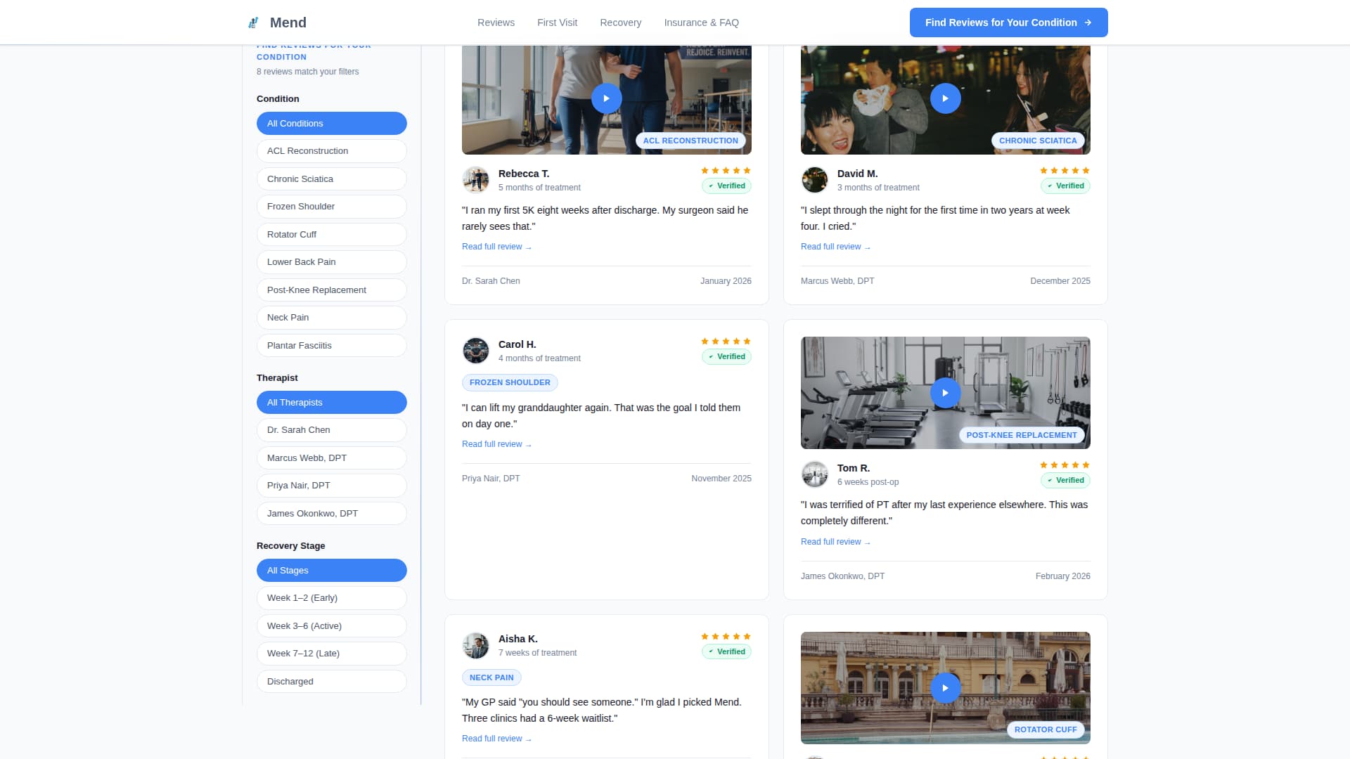 Physical Therapist Booking Website Template