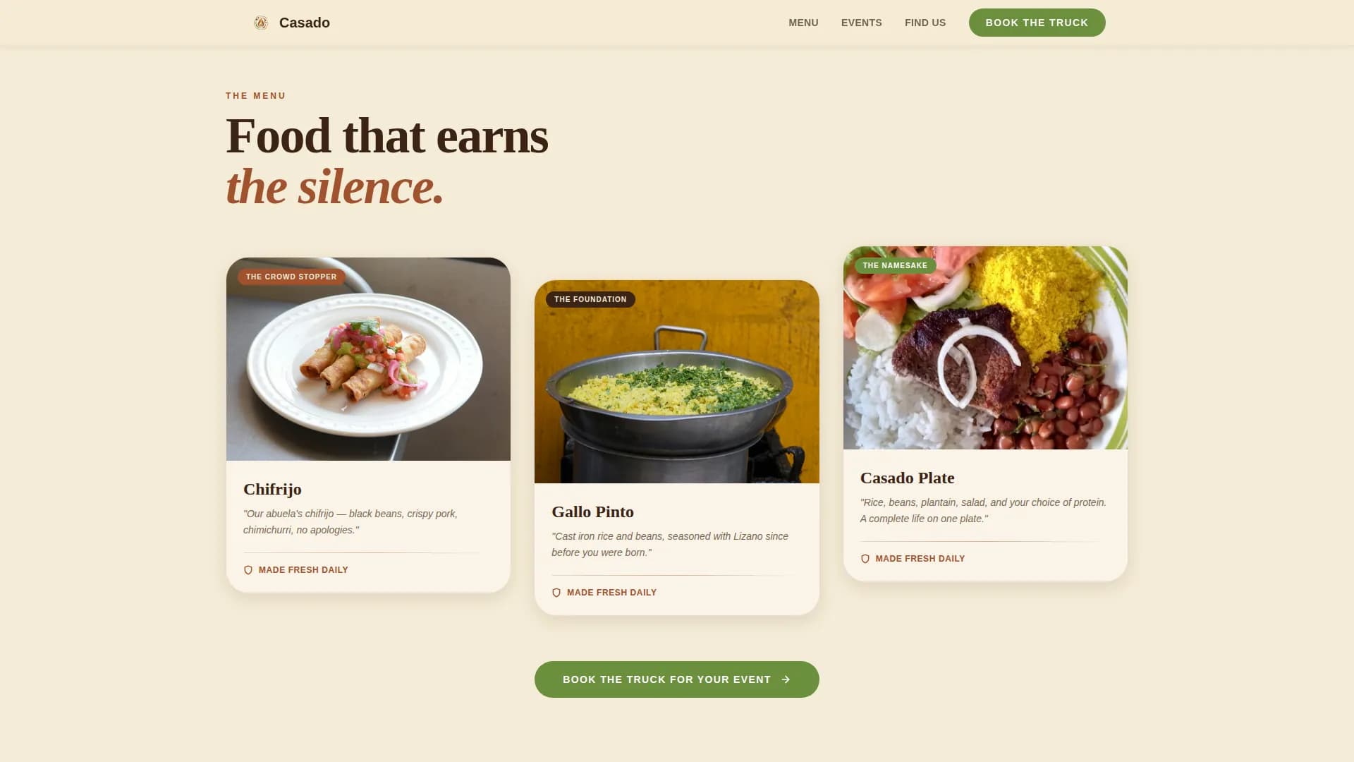 Casado — Costa Rican Truck Landing Page Template