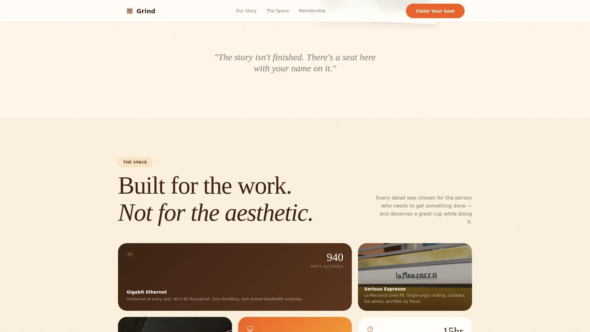 Co-Working Café Hot Desk & Membership Website Template