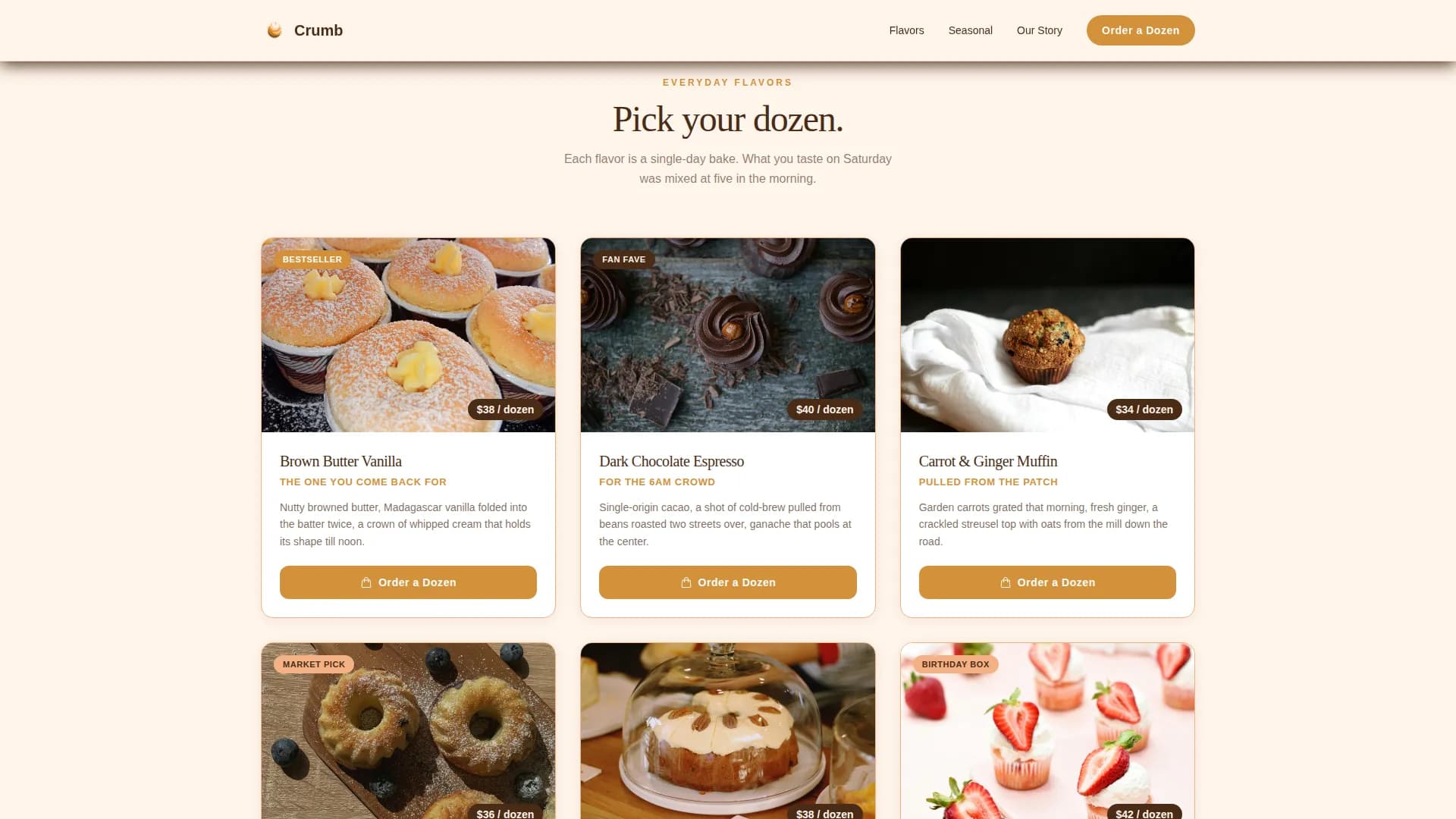Artisan Cupcake & Muffin Bakery Website Template