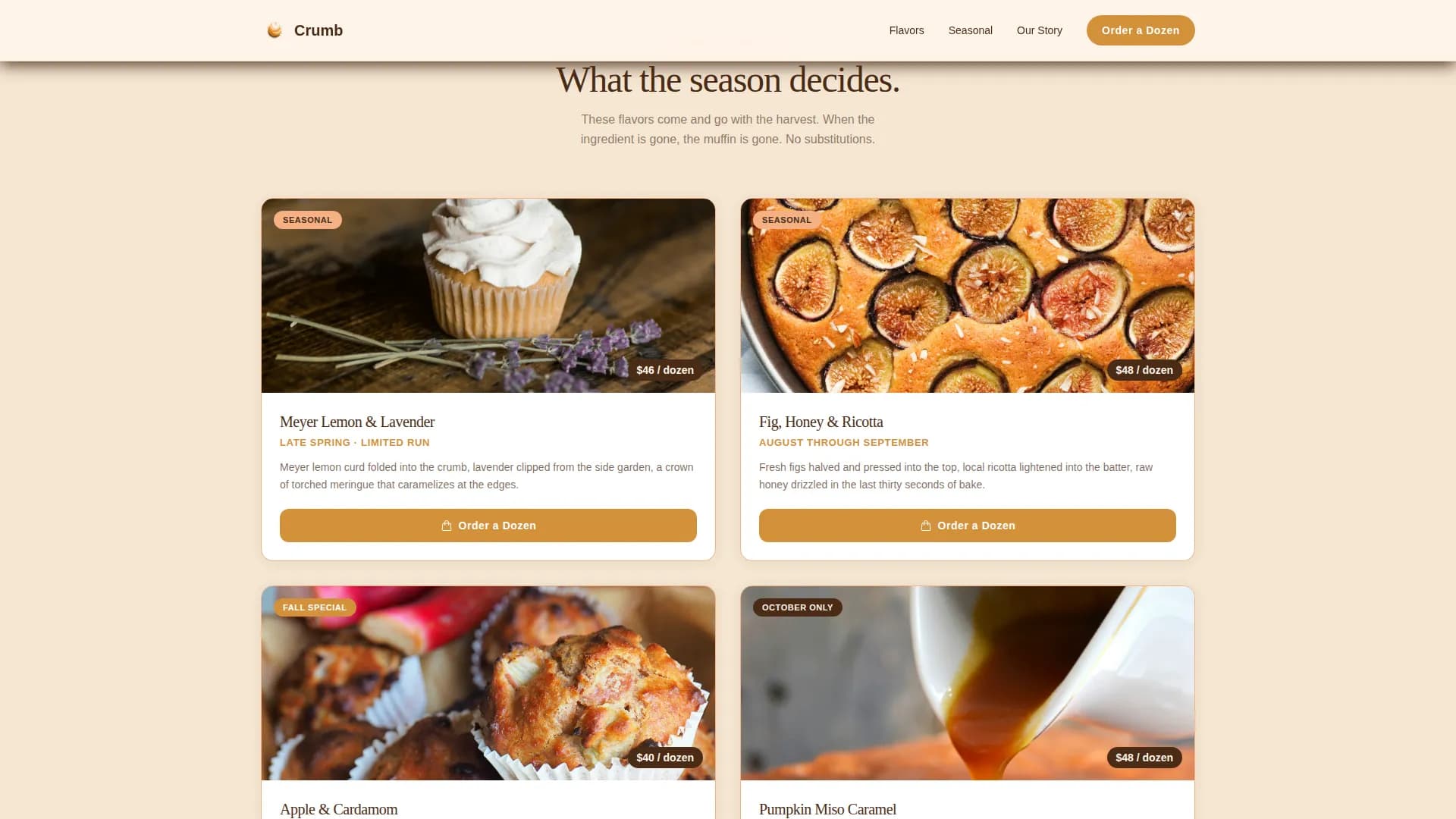 Artisan Cupcake & Muffin Bakery Website Template