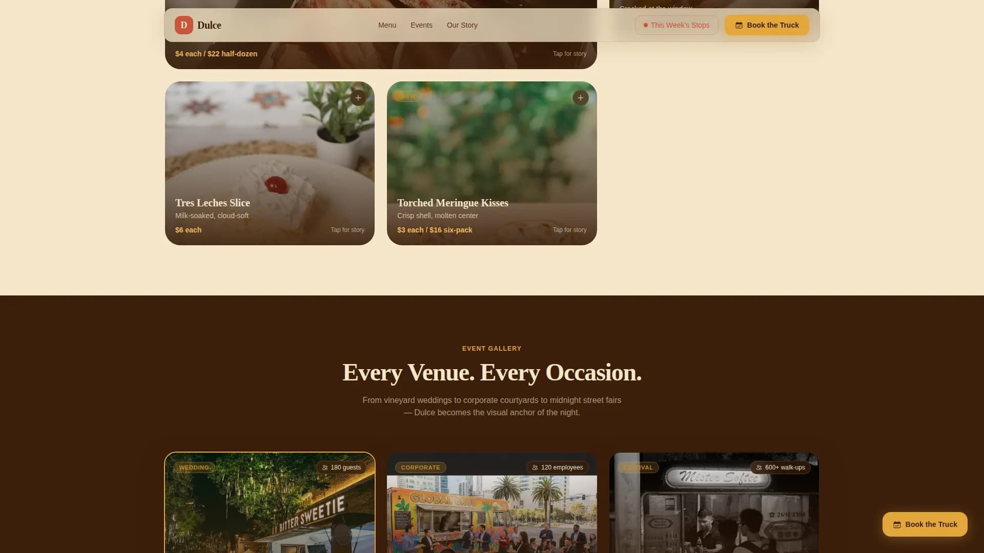 Food Truck & Mobile Kitchen Booking Website Template