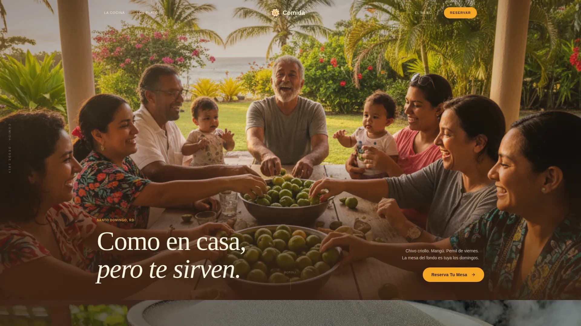 Comida - Authentic Dominican Restaurant Landing Page Template