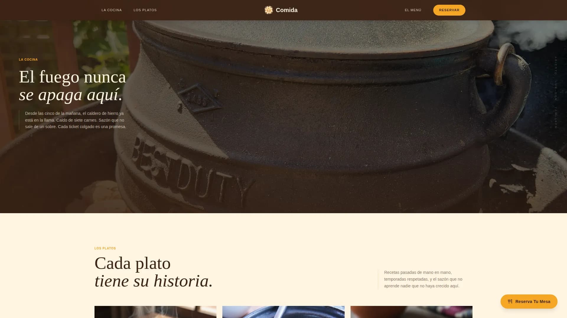 Comida - Authentic Dominican Restaurant Landing Page Template