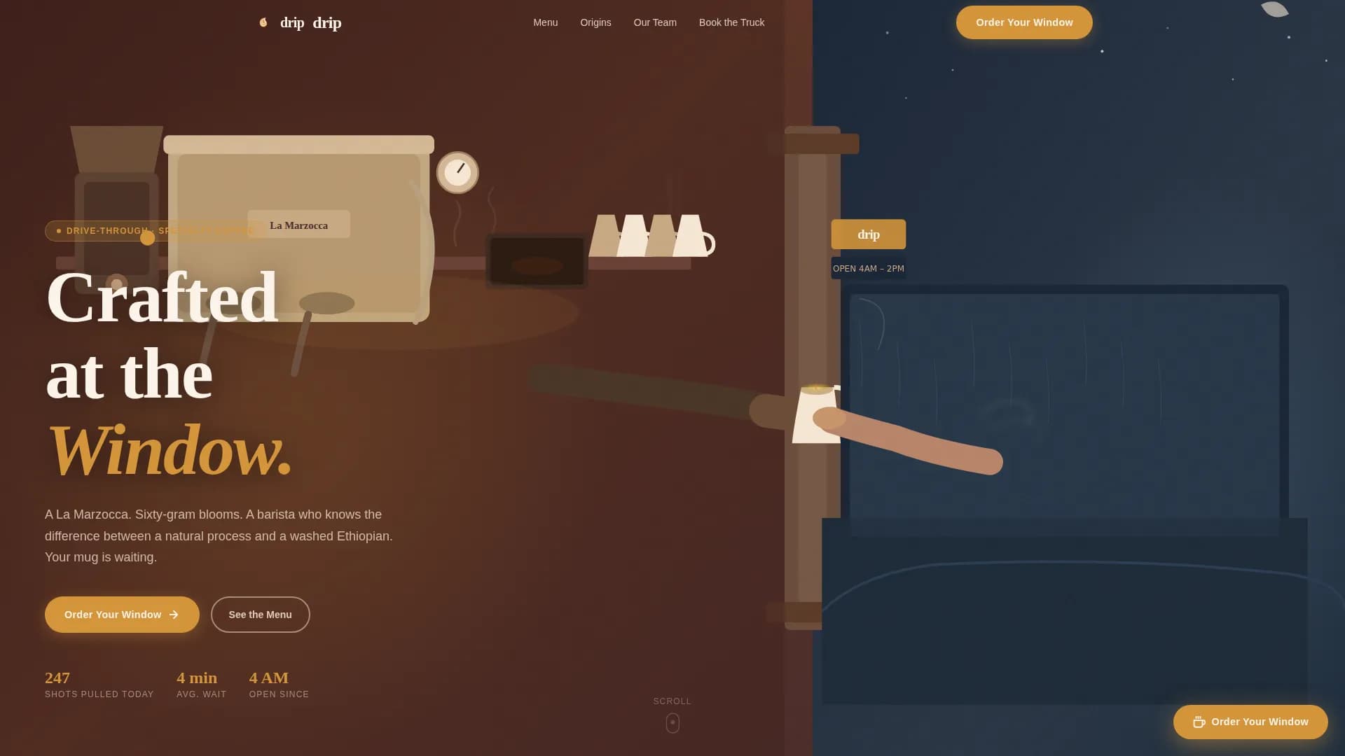 Drive-Through Specialty Coffee & Ordering Website Template