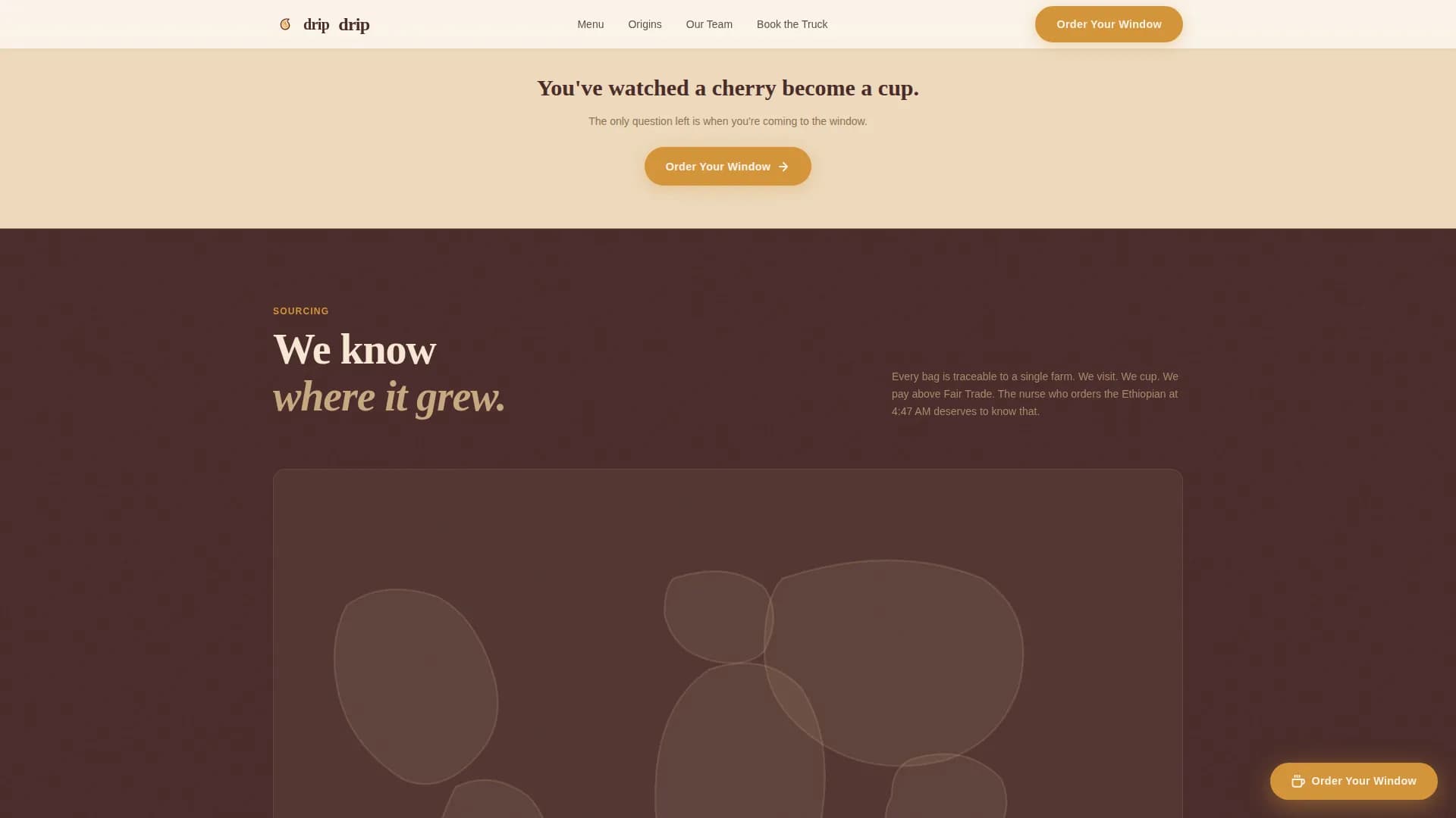 Drive-Through Specialty Coffee & Ordering Website Template