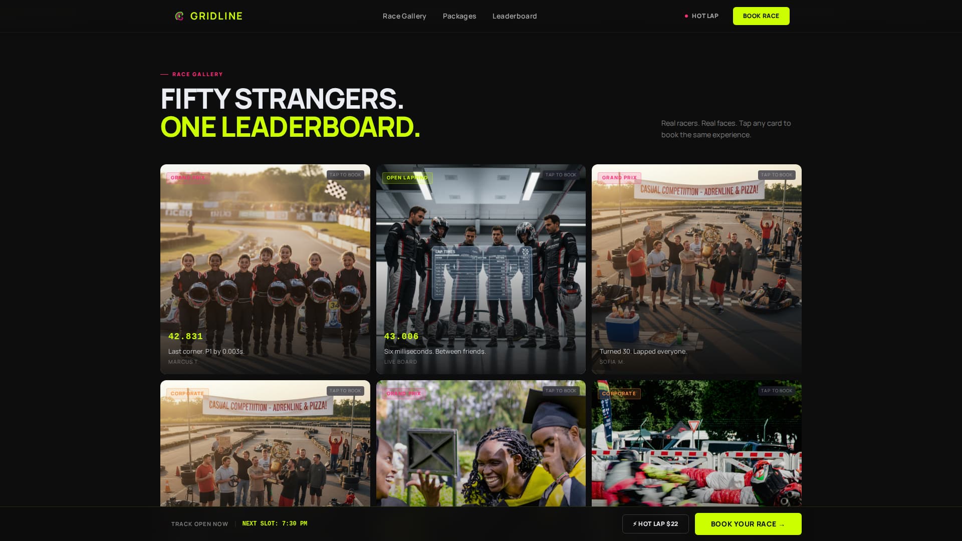 Gridline - Electrifying Gokart Landing Page Template