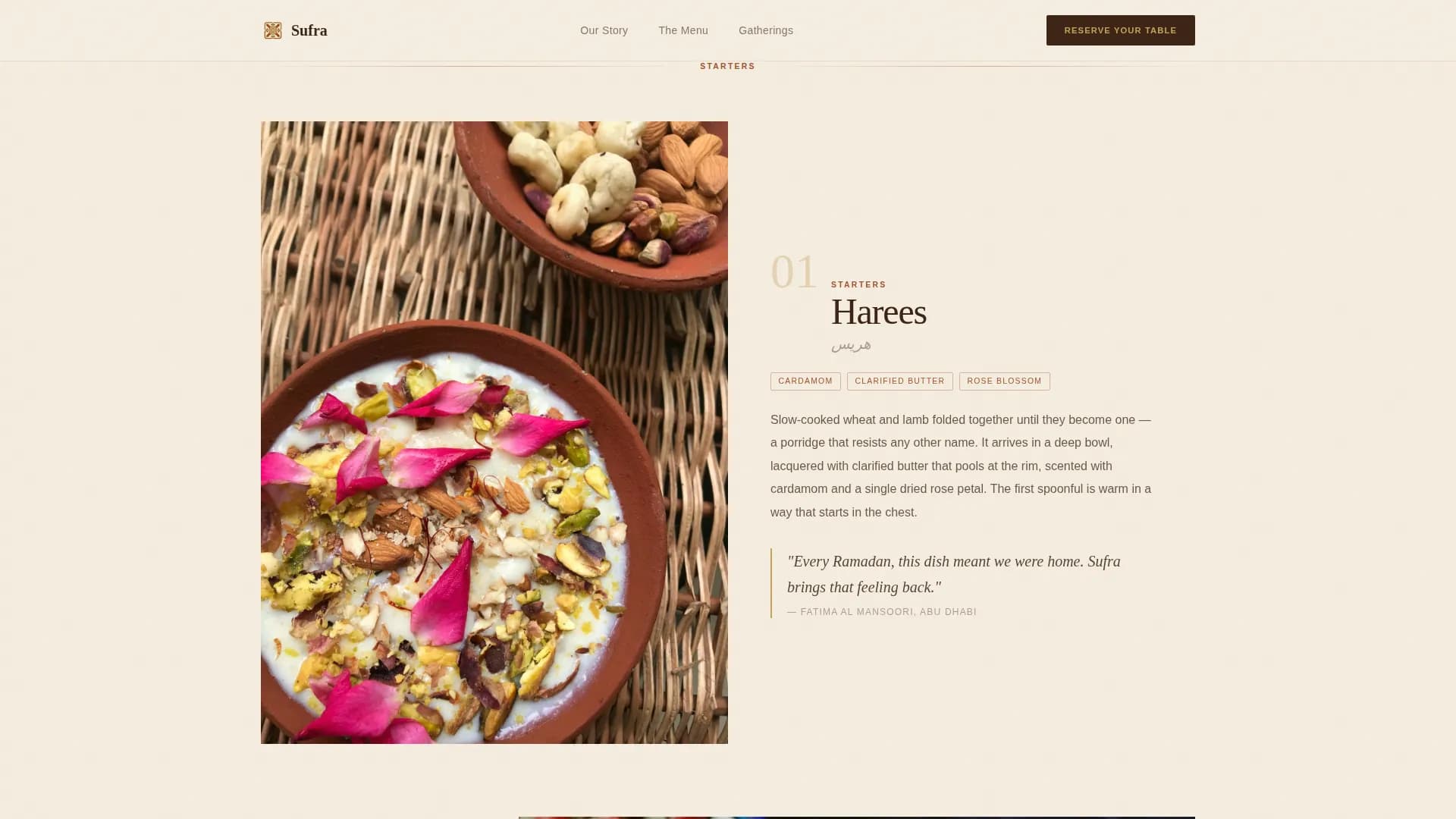 Middle Eastern Cuisine & Dining Professional Website Template