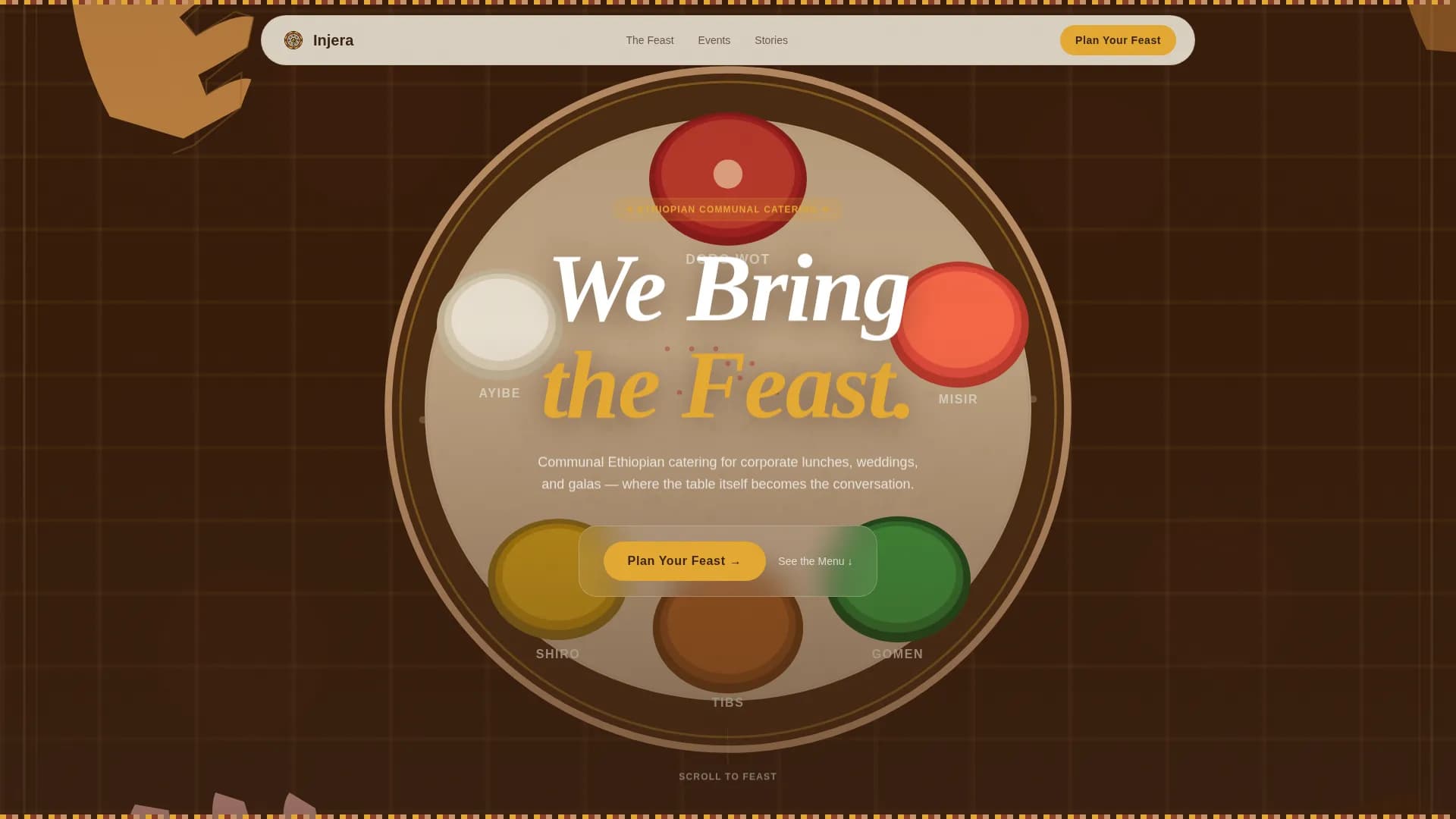 Injera — Ethiopian Catering Landing Page Template