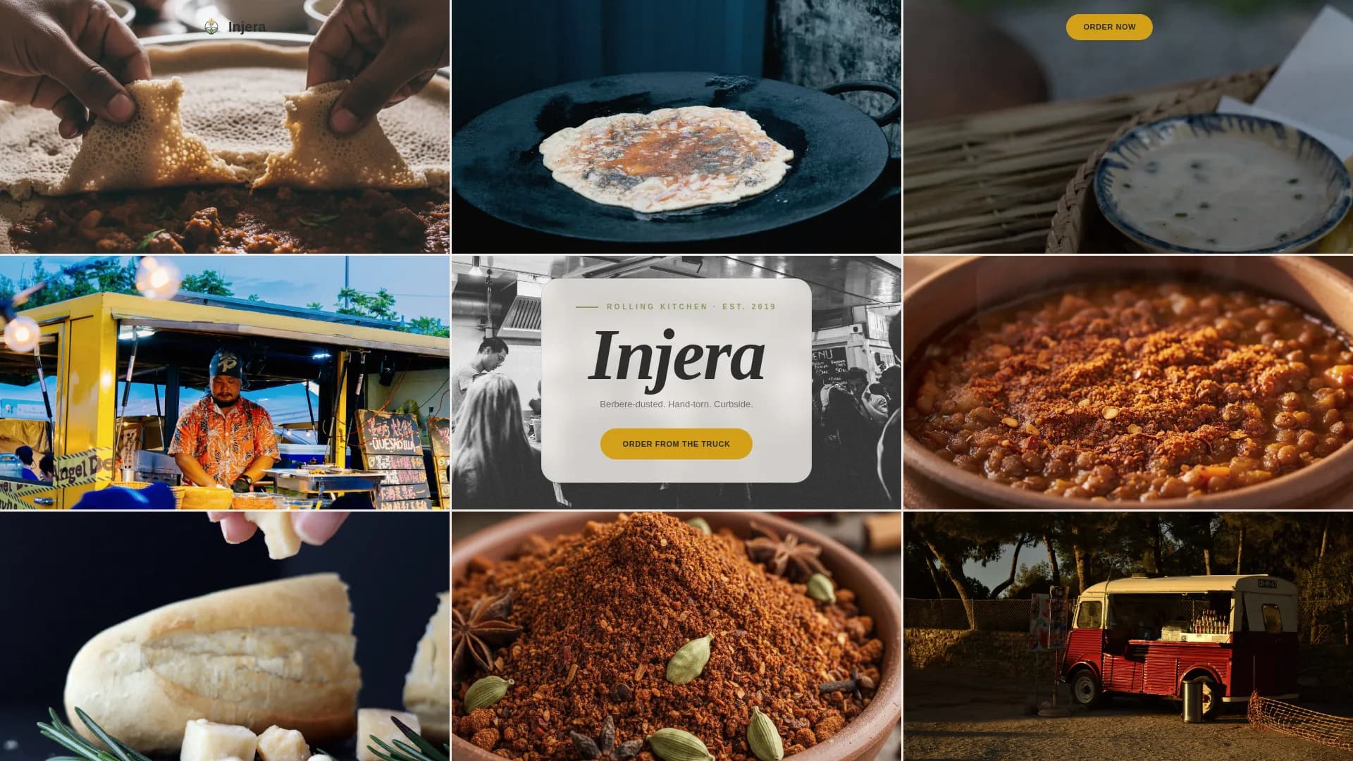 Injera — Ethiopian Food Truck Landing Page Template