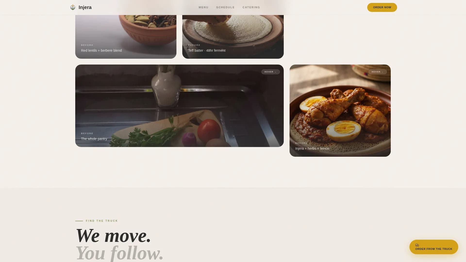 Injera — Ethiopian Food Truck Landing Page Template