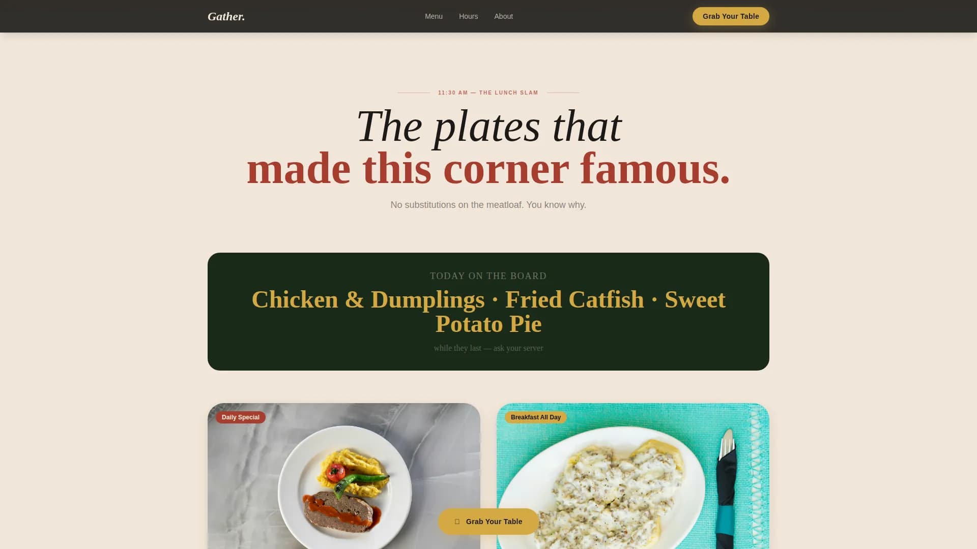Restaurant & Dining Specialist Professional Website Template