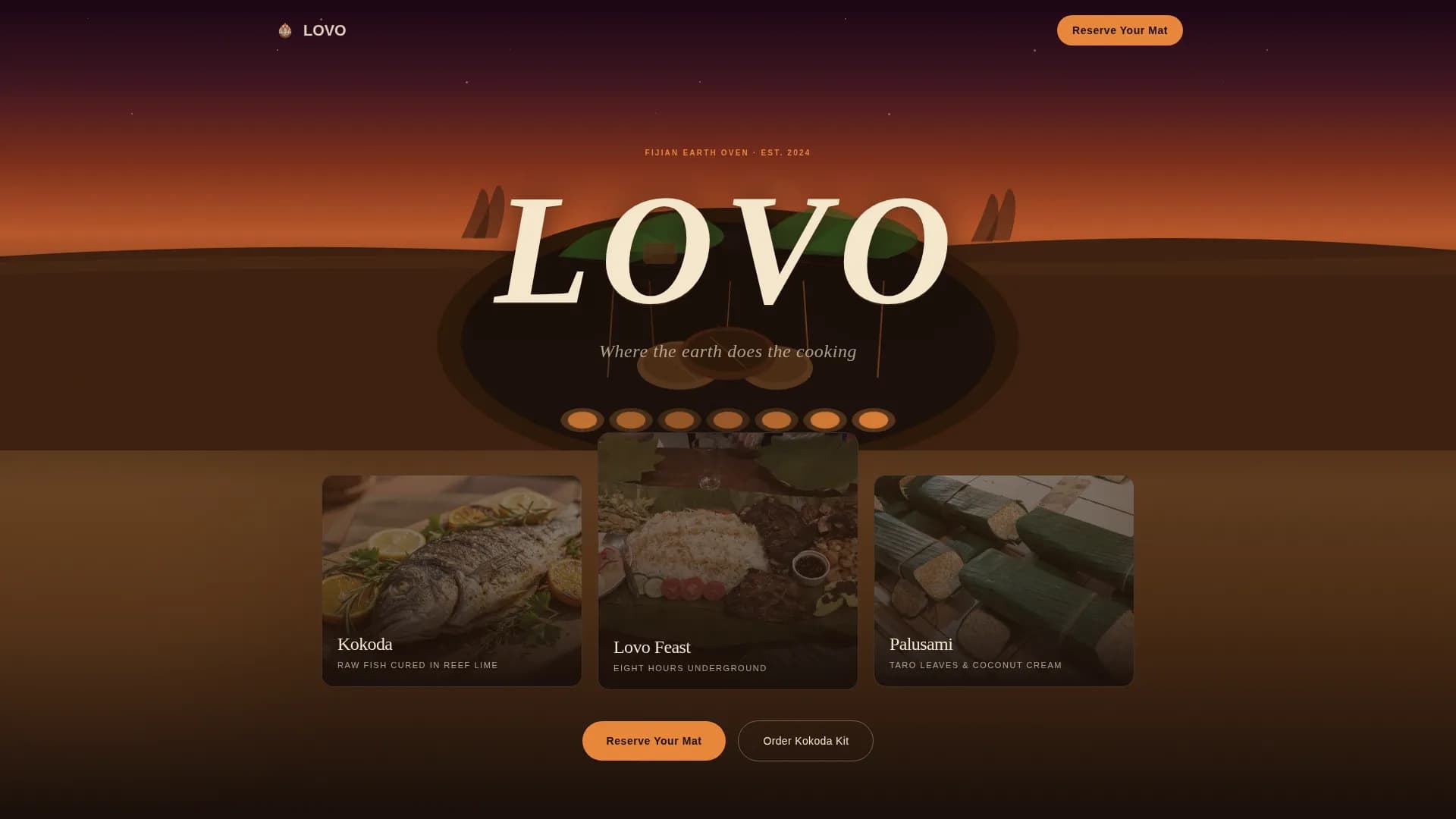 Fijian Cuisine Booking Website Template