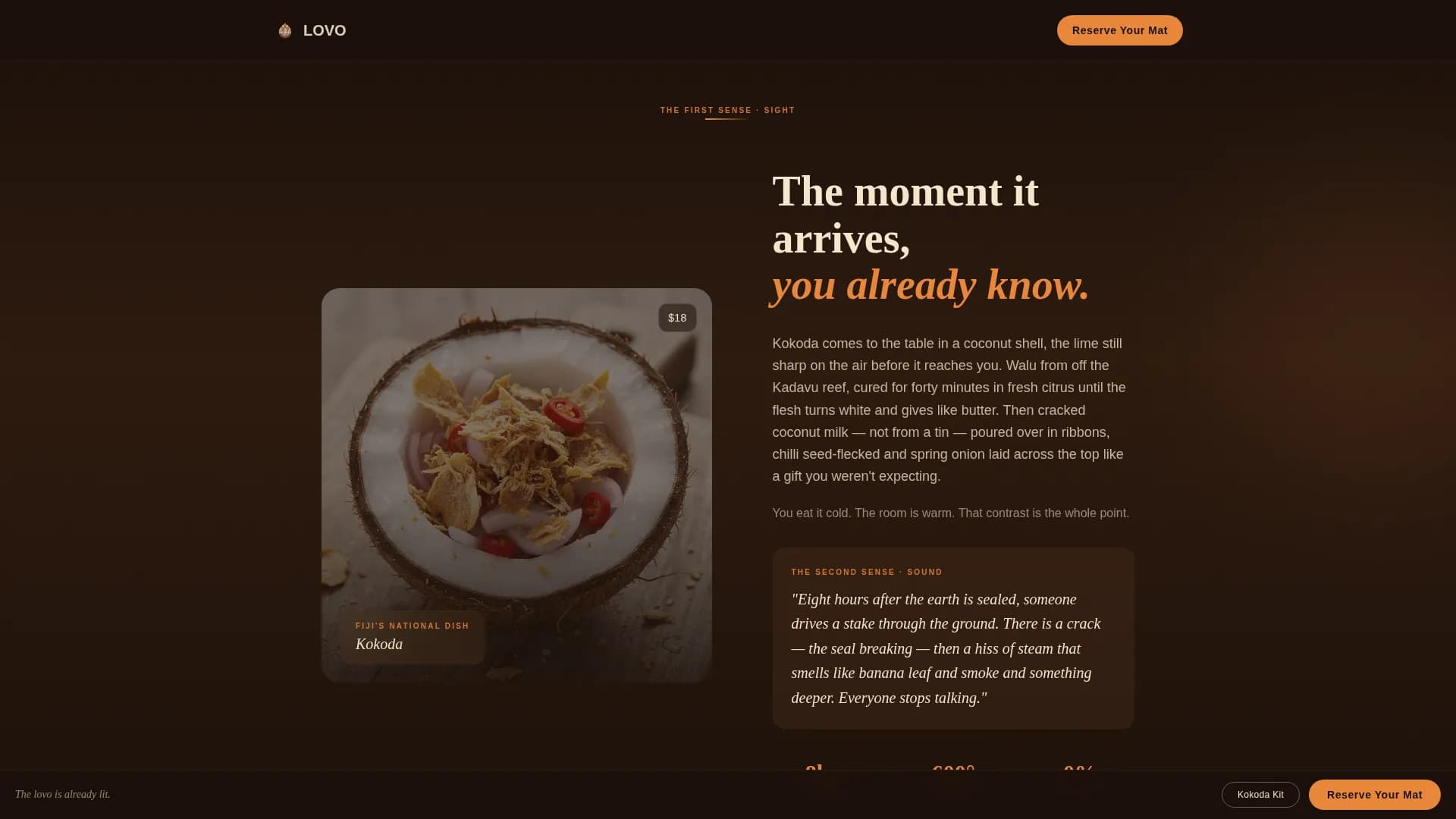 Fijian Cuisine Booking Website Template