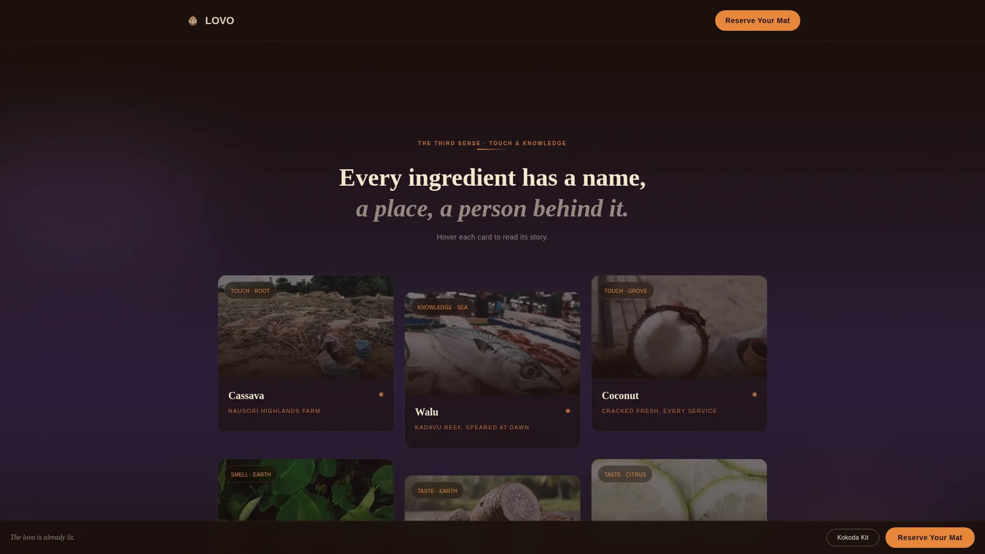 Fijian Cuisine Booking Website Template