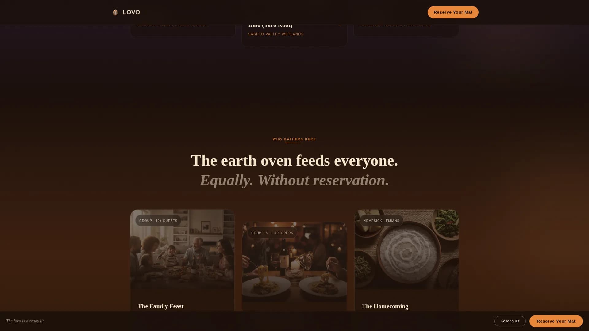 Fijian Cuisine Booking Website Template