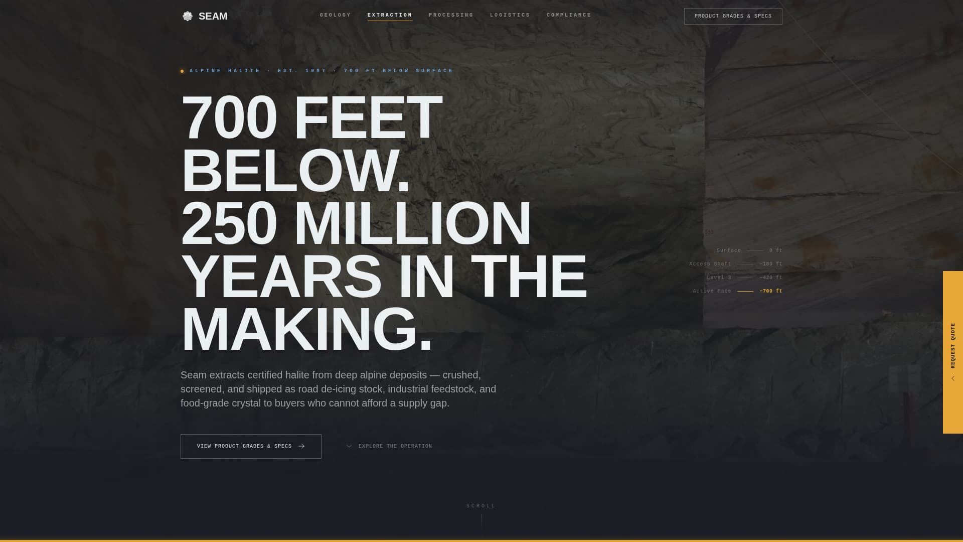Seam - Precision Saltmining Landing Page Template