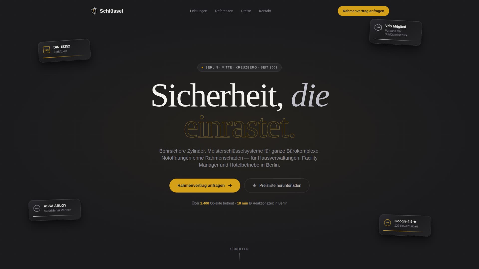 Schlssel - Precision Locksmith Landing Page Template